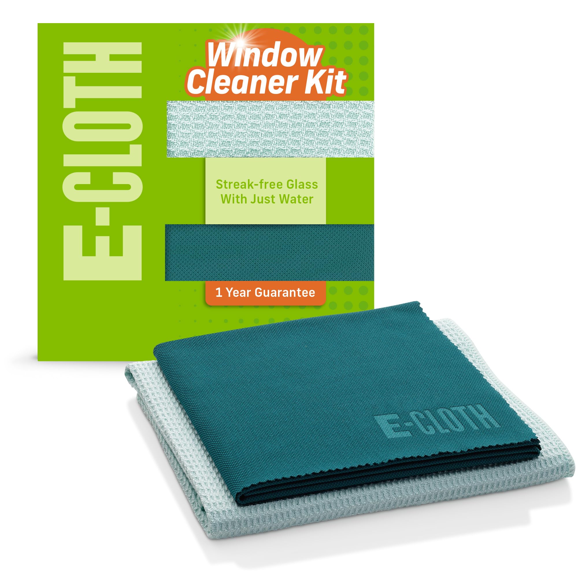 E-Cloth Window Cleaner Kit - Streak-Free Cleaning with Just Water | Microfiber | Green