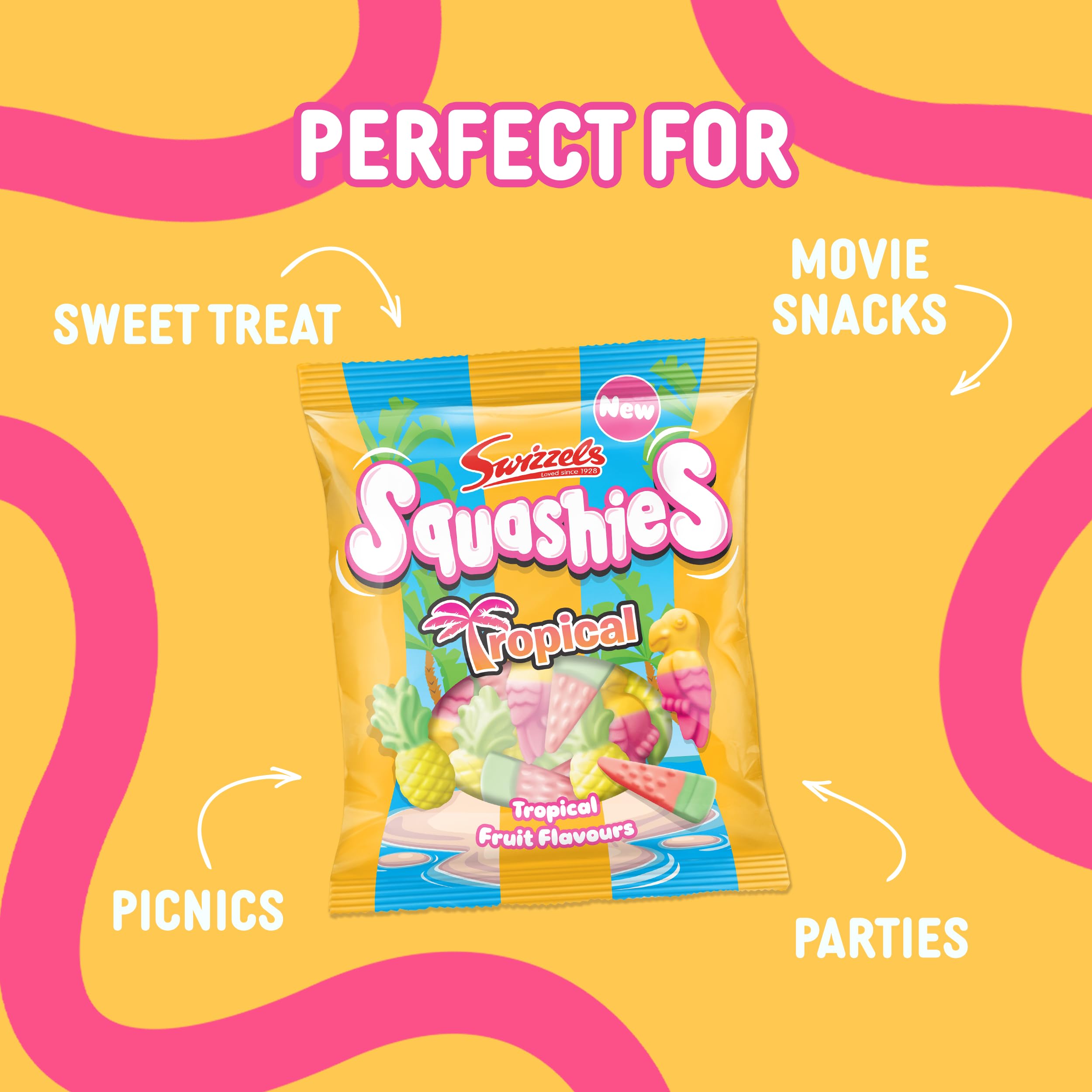 Swizzels Squashies Tropical Flavour 100g - Fruity Chewy Sweets with Fun Shapes 5
