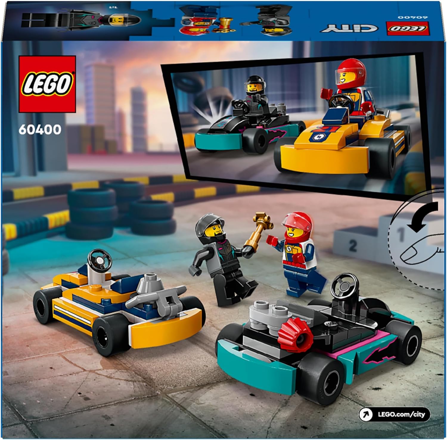 LEGO City Go-Karts and Race Drivers Playset - Buildable Racing Vehicles with Minifigures for Kids 5+ 6