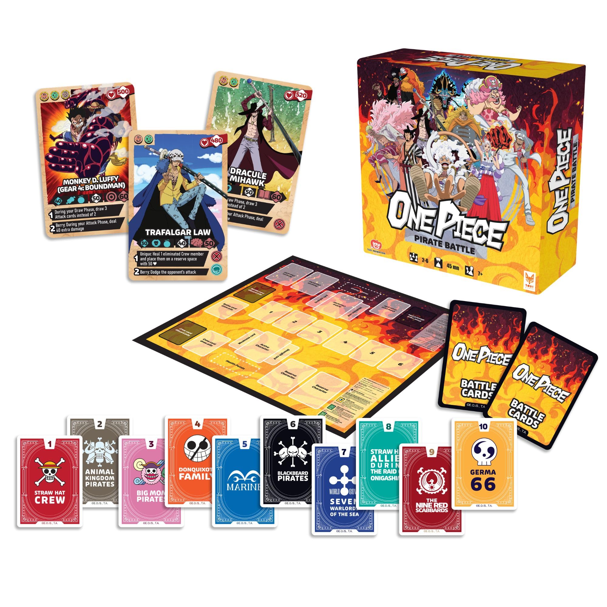 Topi Games One Piece Pirate Battle Deck Building Board Game | 2-6 Players | Ages 7+ | 45 Min Playtime 2