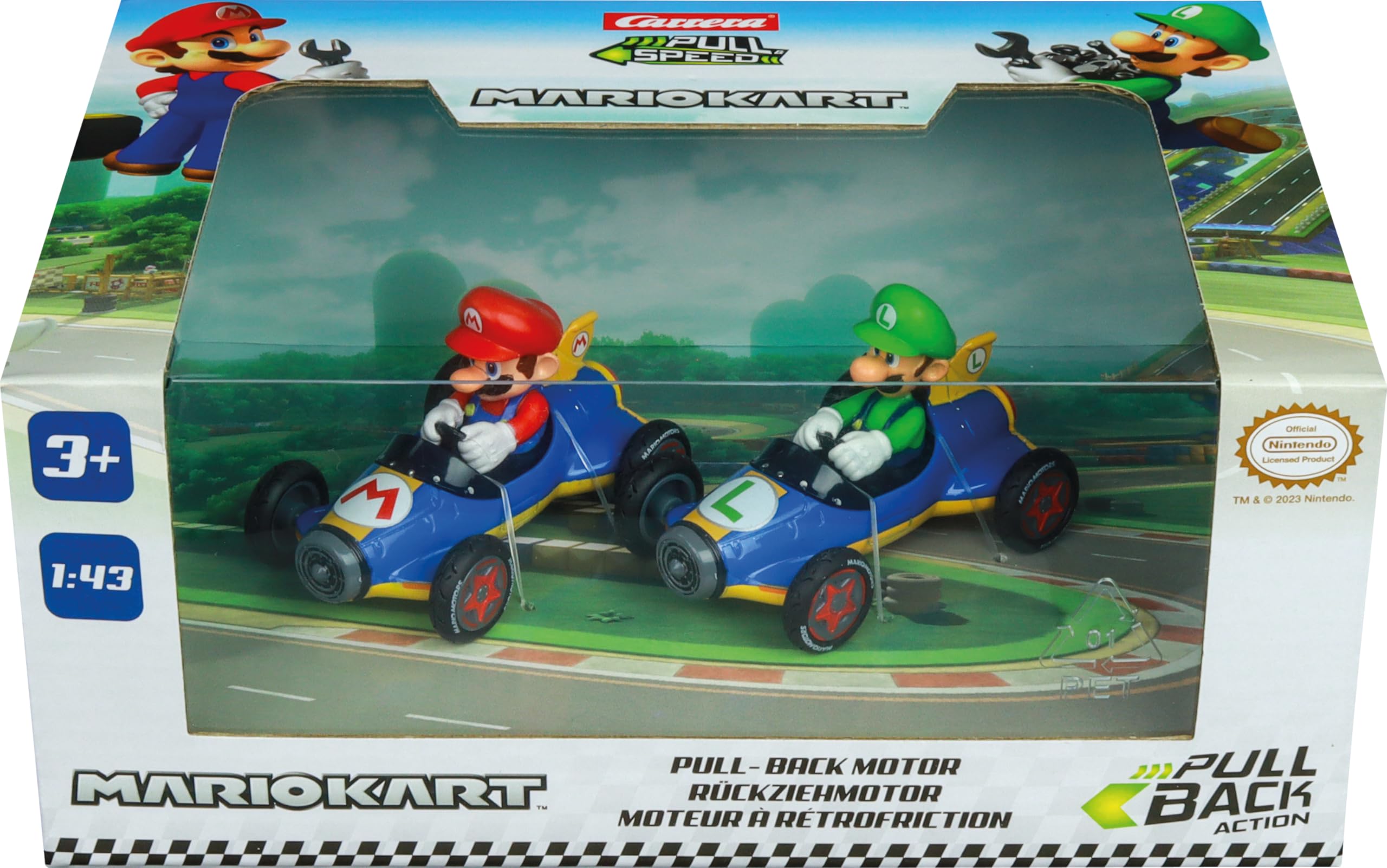 Carrera Mario Kart 8 "Mach 8" Twinpack Pull-Back Slot Cars 2