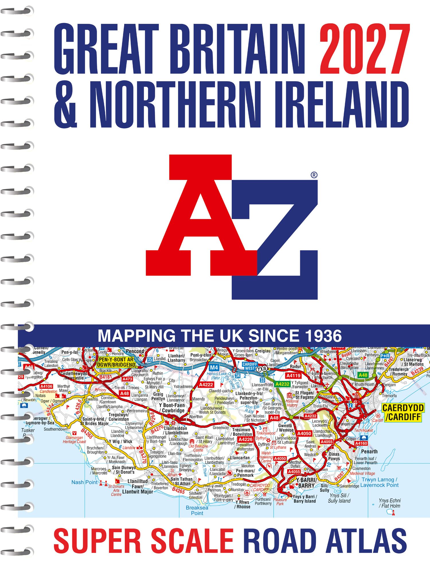 Collins A-Z Great Britain Super Scale Road Atlas 2027 | A3 Spiral Bound | 2.5 Miles to 1 Inch Scale