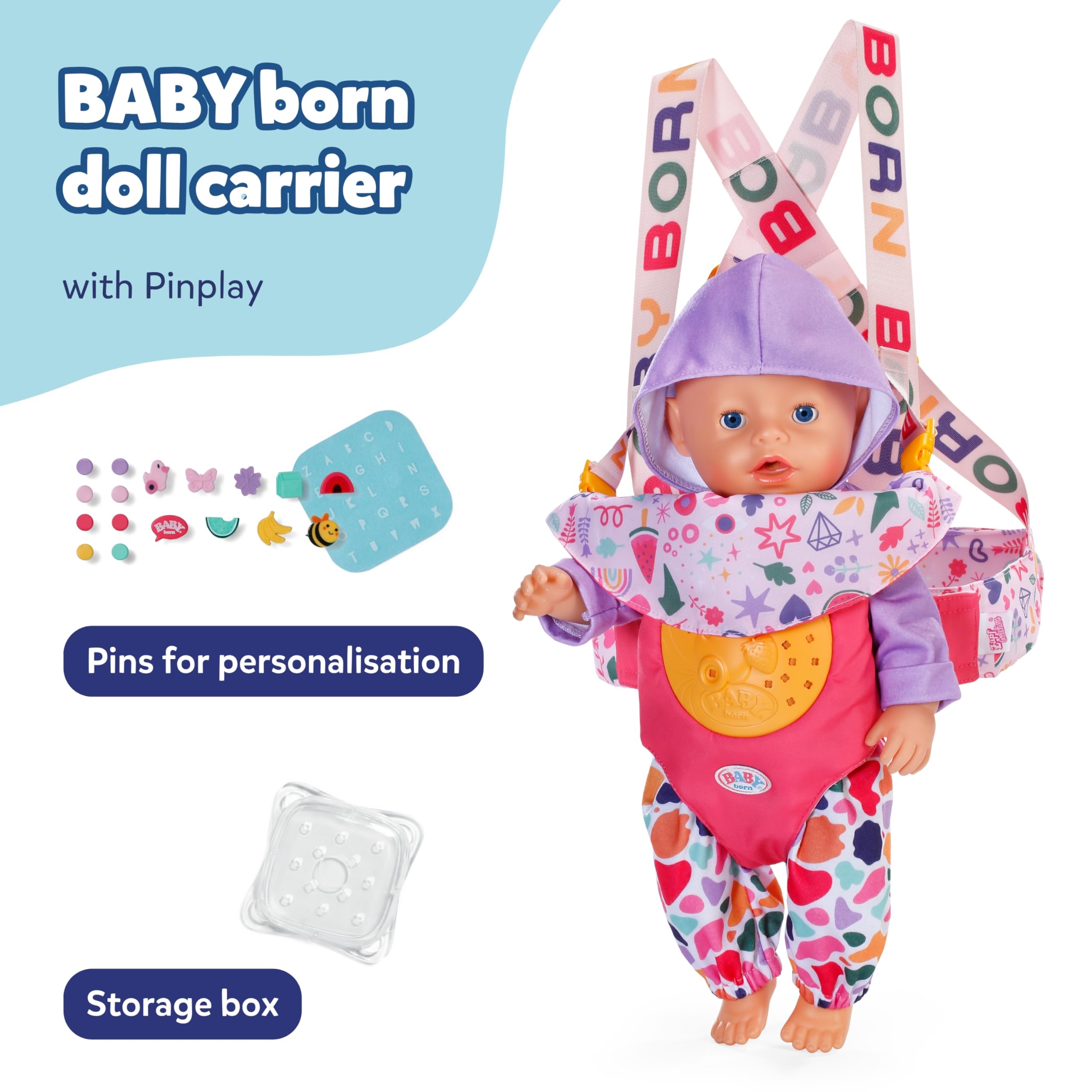 BABY born Baby Carrier Pin-Play with Adjustable Harness for Dolls 2