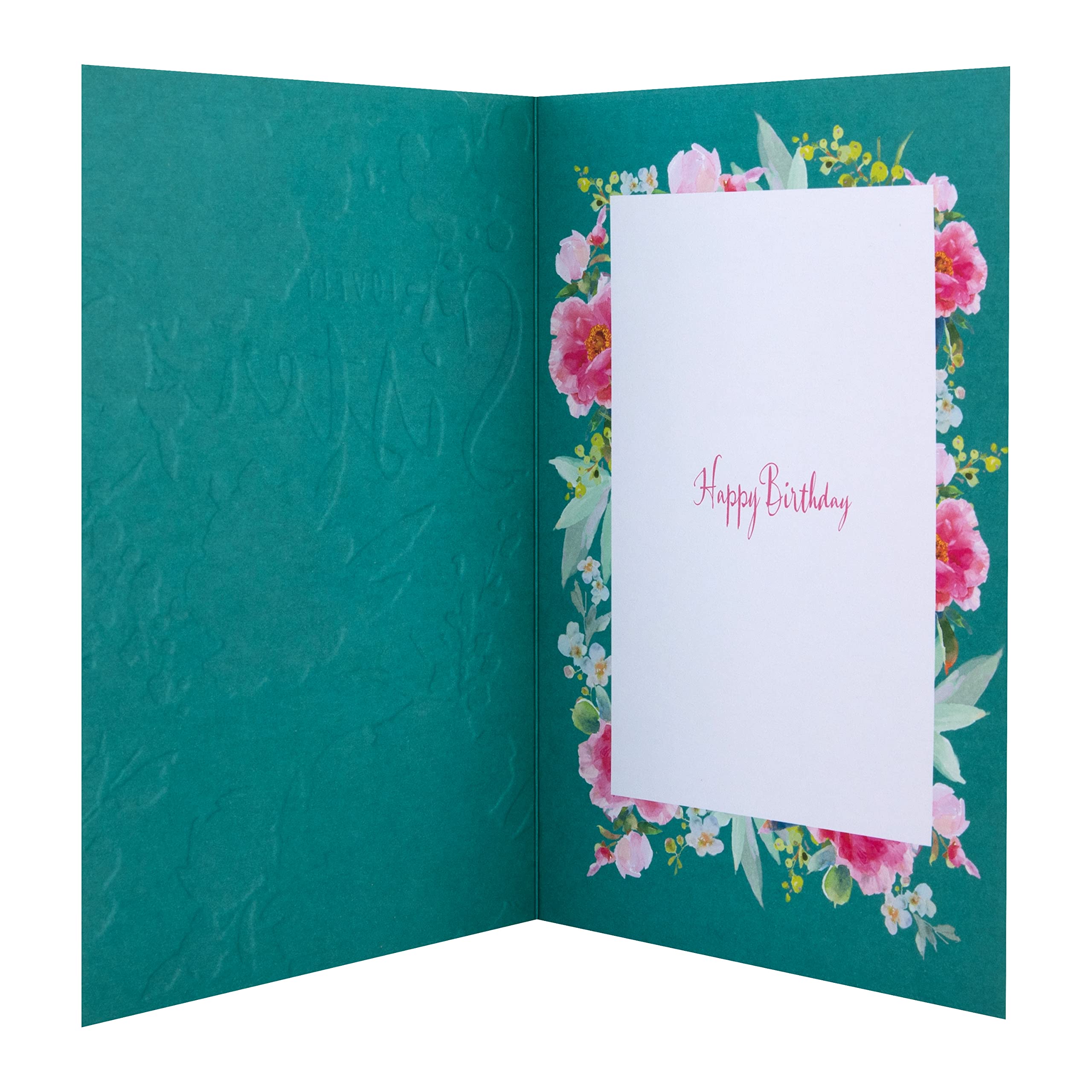 Hallmark Birthday Card for Sister - Floral Design with Gold Foil & 3D Attachment | 20.2cm x 13.8cm 3