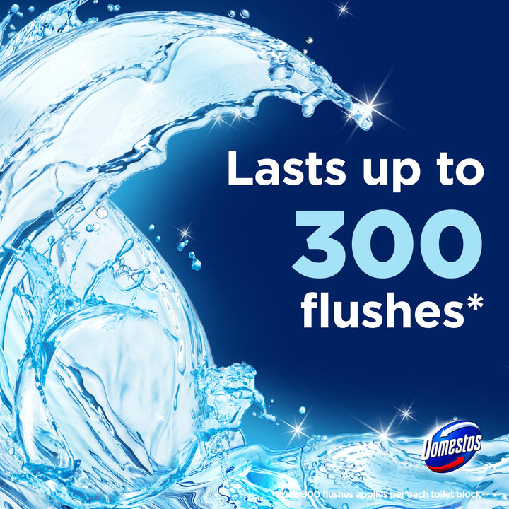 Domestos Power 5 Ocean Toilet Rim Blocks - Long-Lasting Toilet Freshener for Up to 300 Flushes