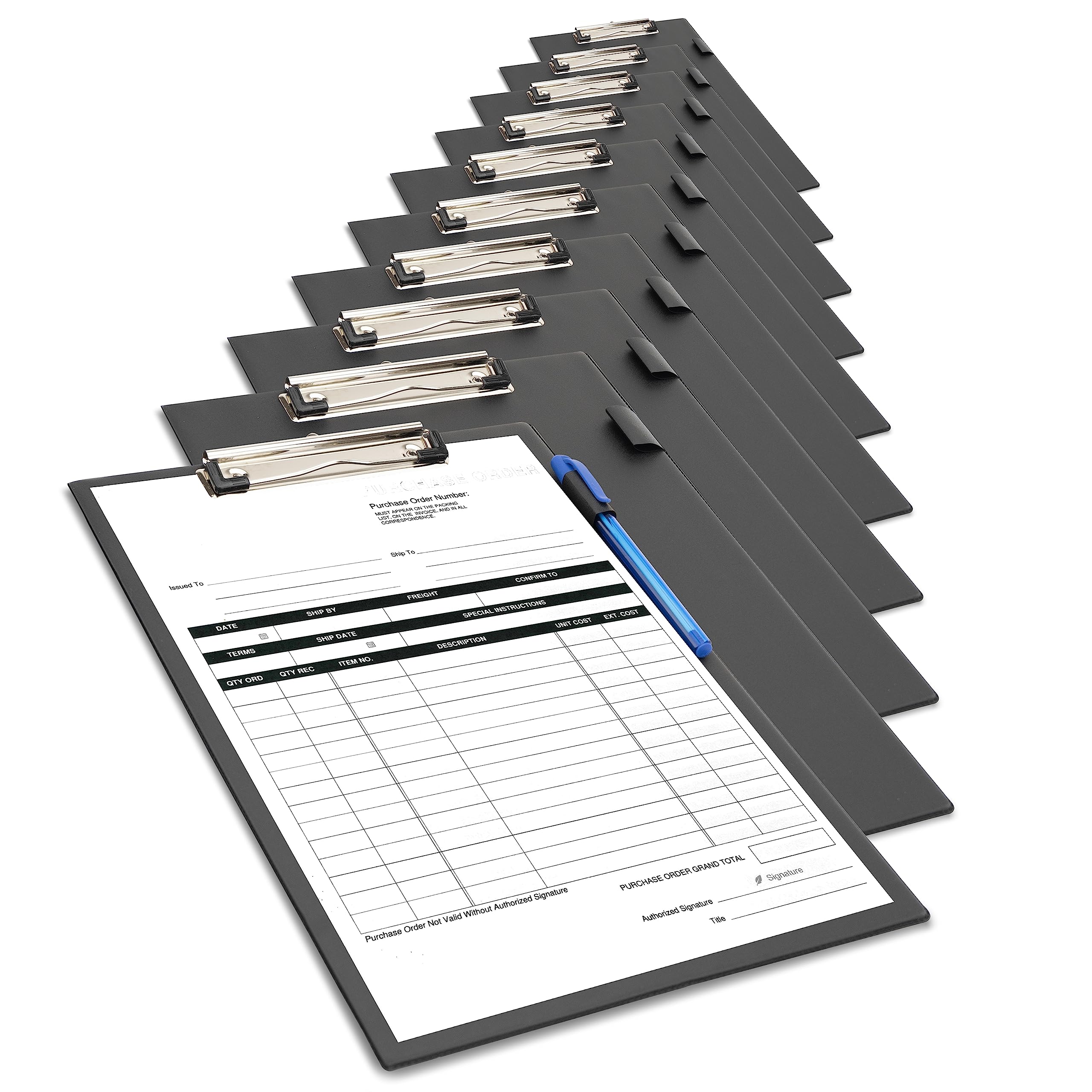 Rapesco Business Pack 10 Standard A4+ Clipboards - High Capacity Clip | Durable PVC Surface