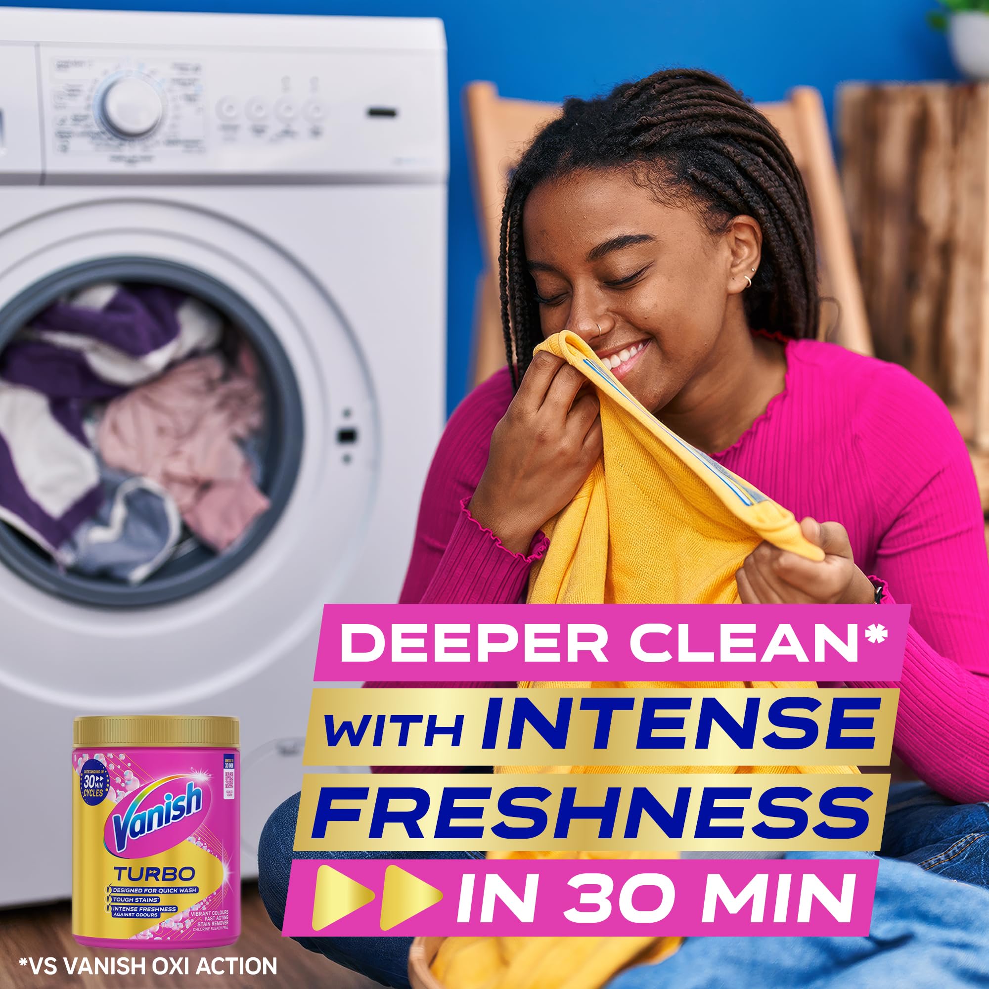 Vanish Turbo Stain Remover Powder - Boosted Oxi Action for Quick Wash | 1.9kg 4