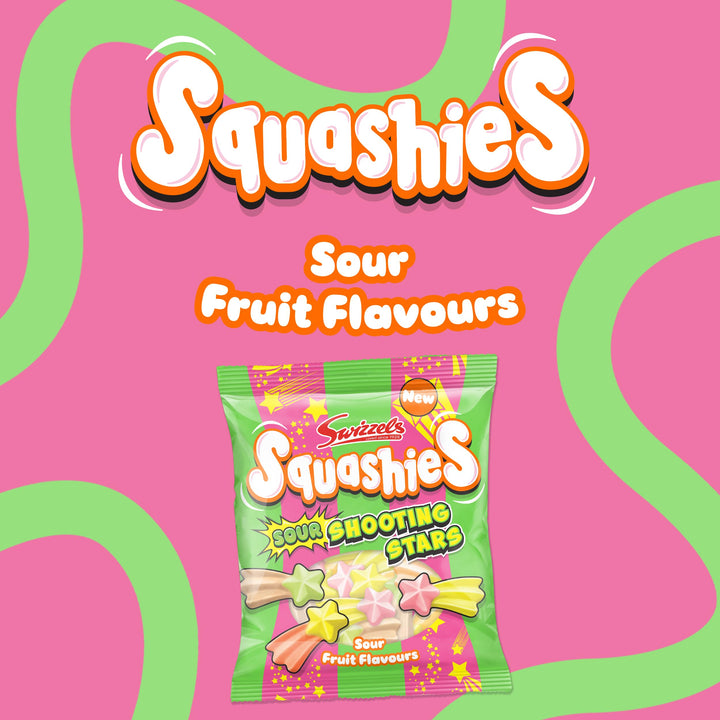 Swizzels Squashies Sour Stars 100g - Sour Chewy Sweets in Star Shapes
