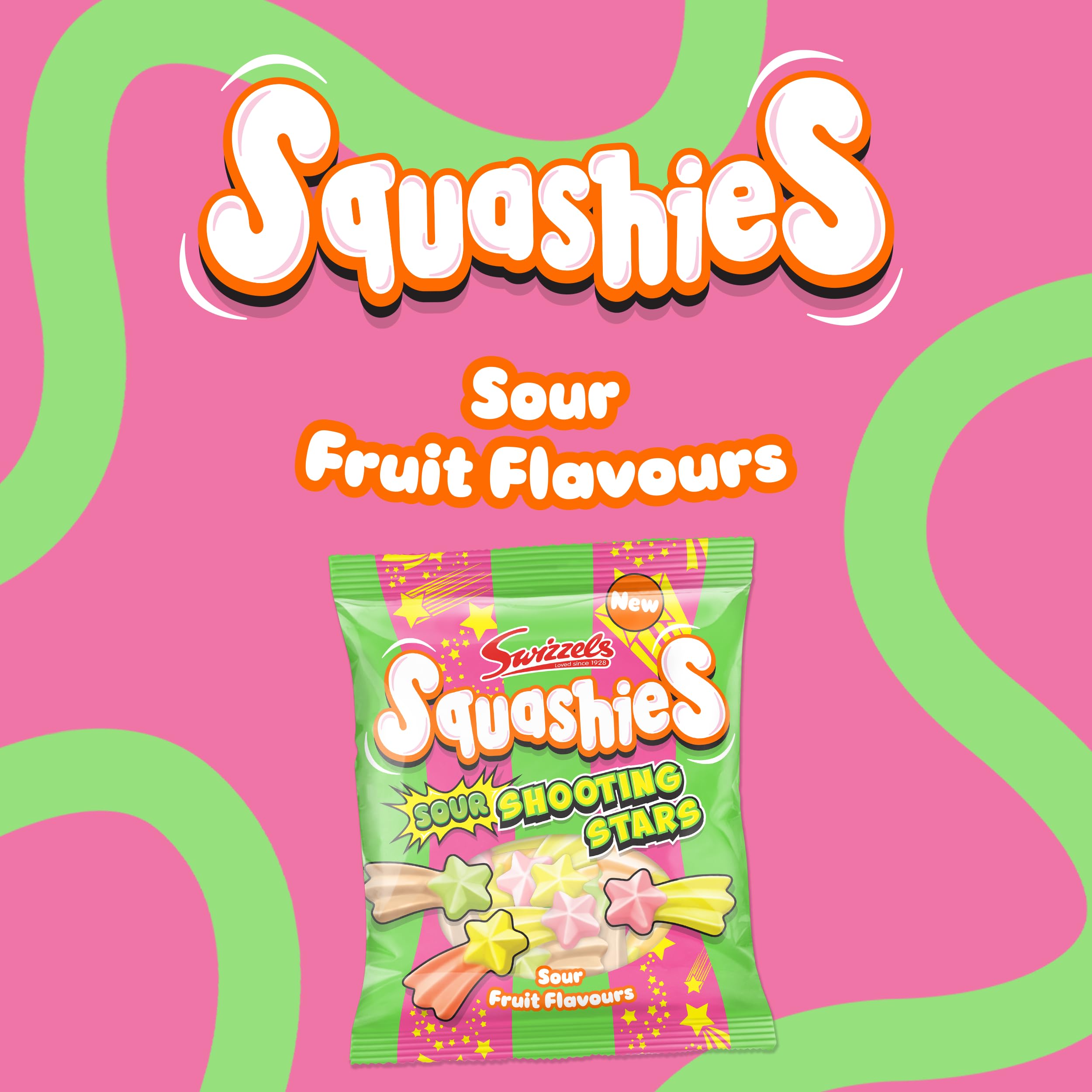 Swizzels Squashies Sour Stars - Chewy Fruit & Sour Candy | 100g Pack 2