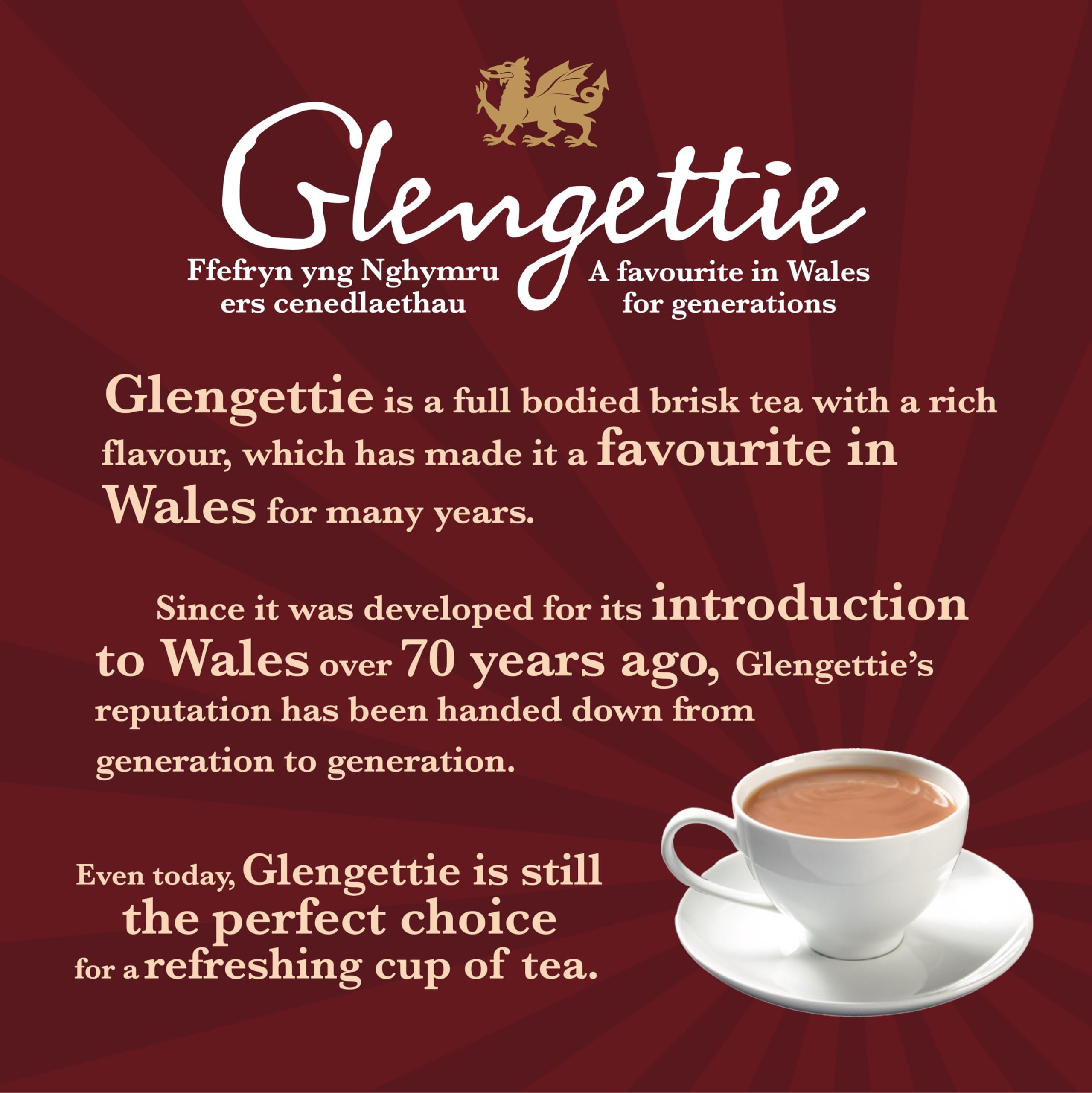 Glengettie Strong Black Tea Bags - 80 Count, 250g Foil Sealed Pack 7