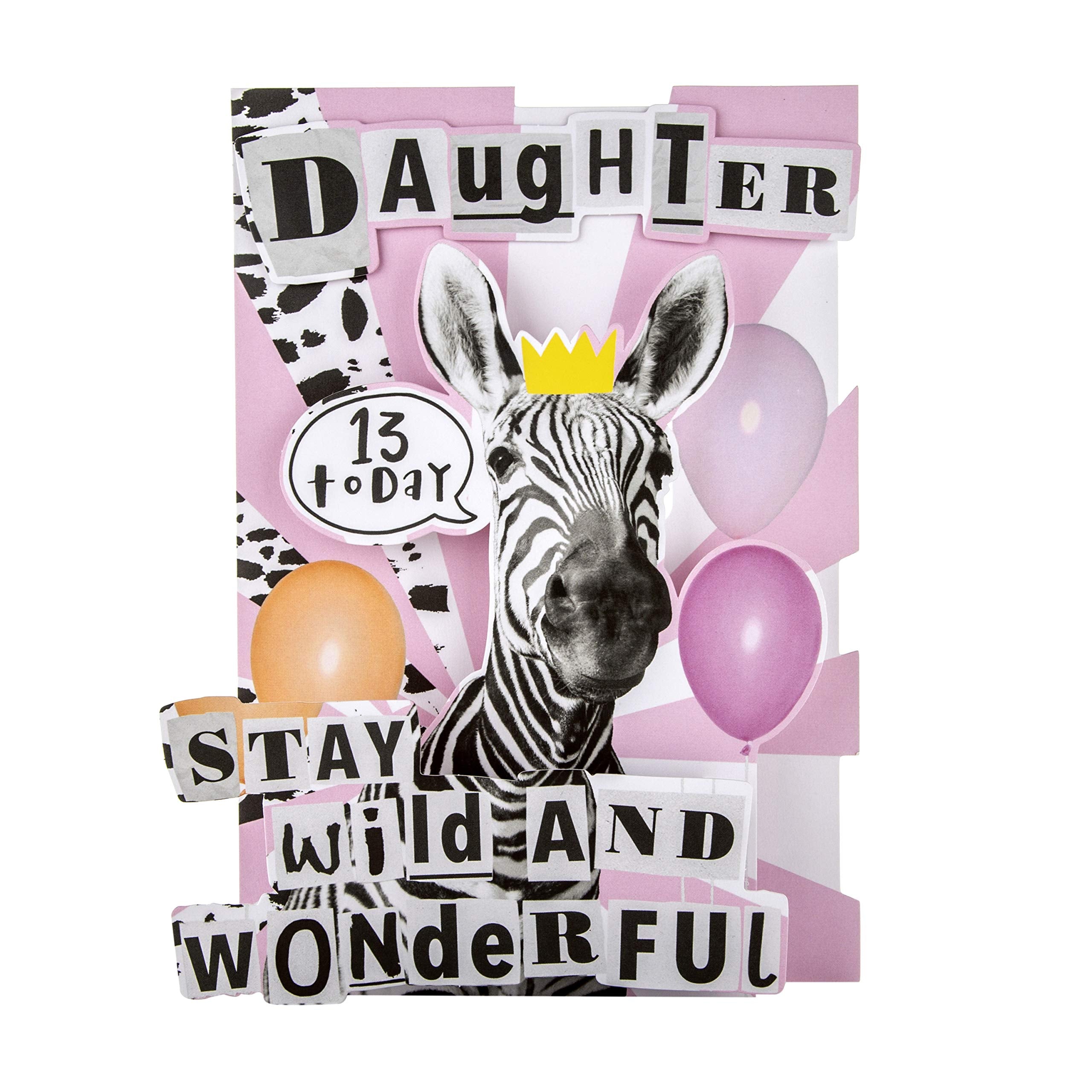 Hallmark Daughter 13th Birthday Card - Funny 3D Die Cut with Yellow Envelope 6