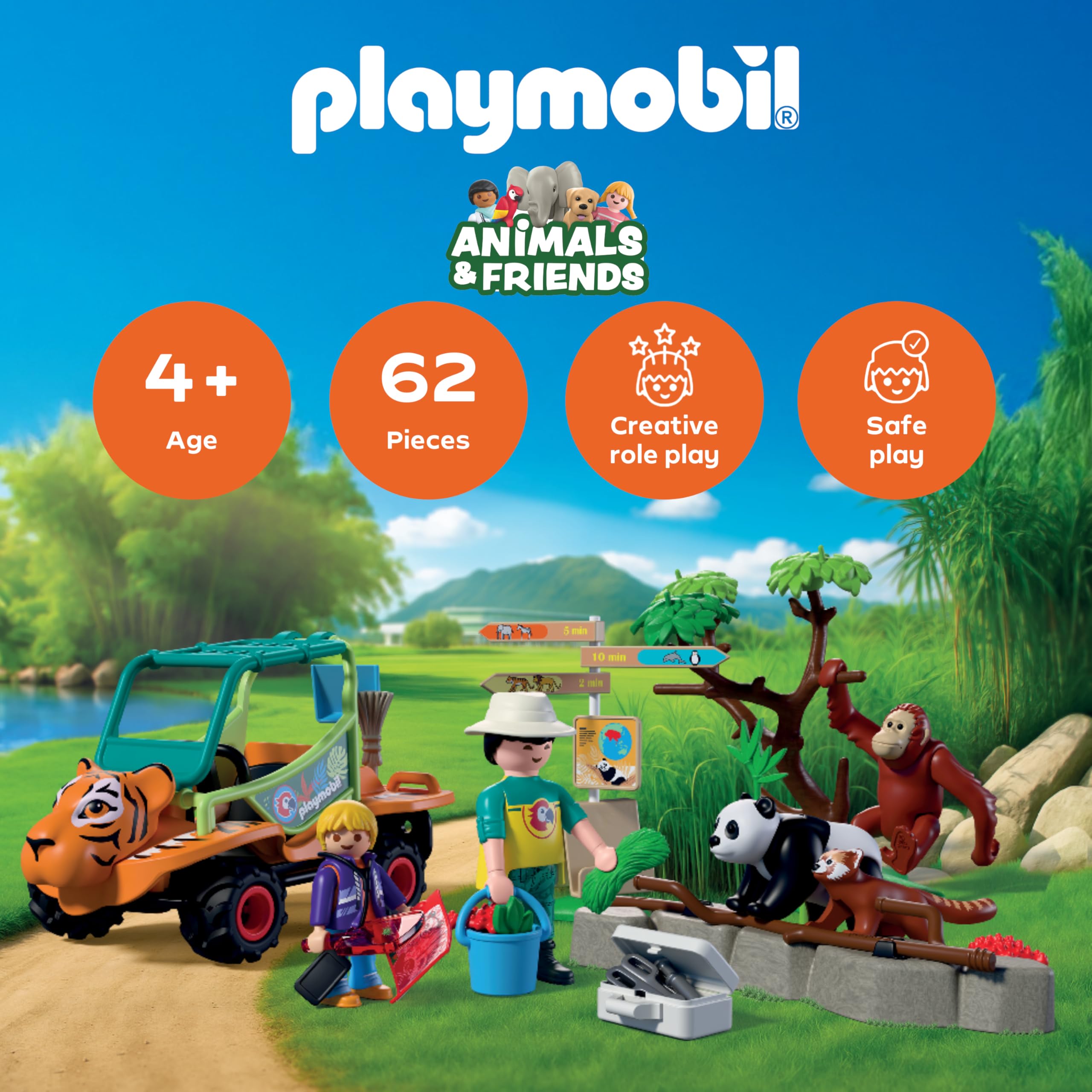 Playmobil Zoo Tierpflegermobil - Tiger Head Design Vehicle | Ages 4+ | 62 Pieces 2