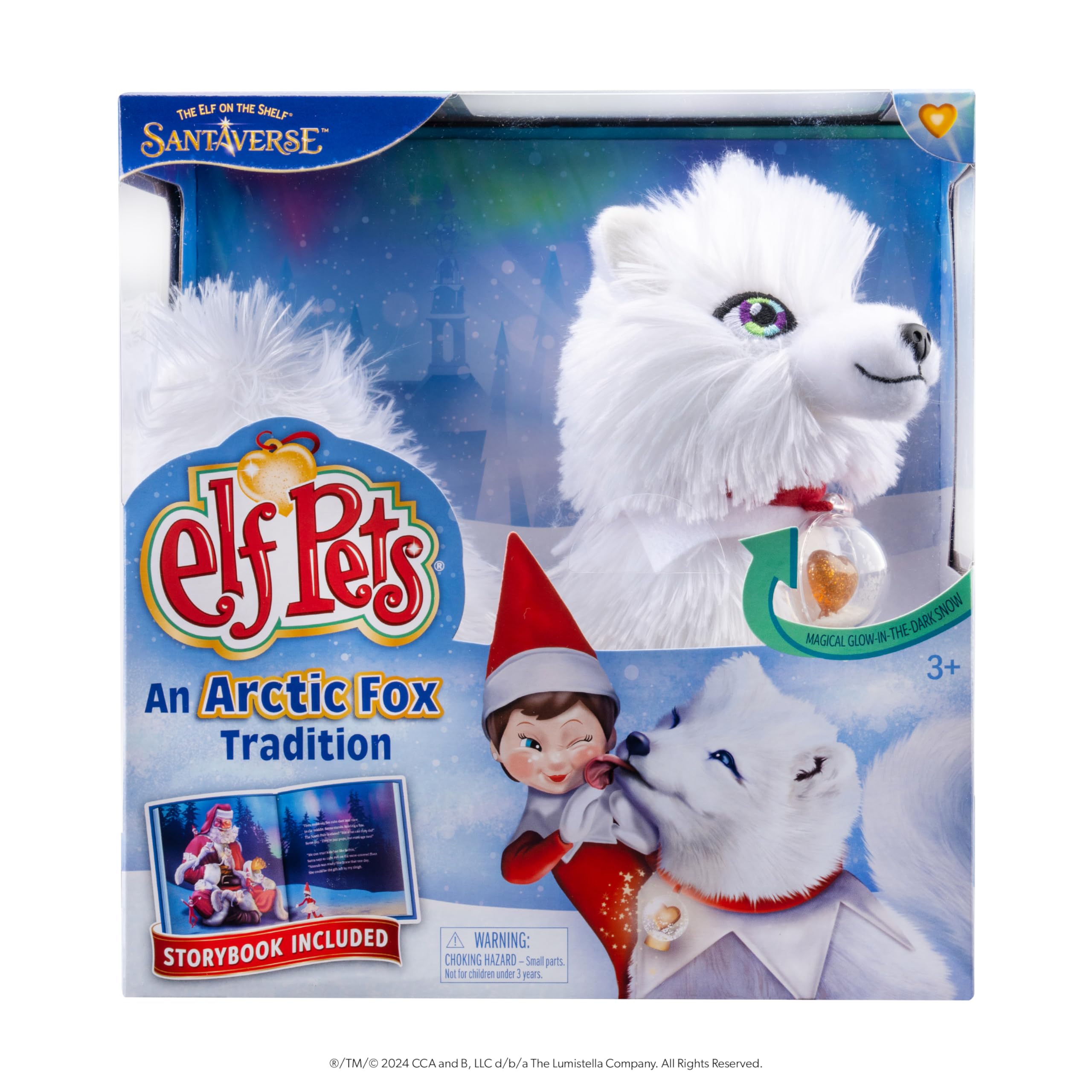 EPFOX Elf Pets Arctic Fox - Plush Stuffed Animal with Storybook & Snow Globe Charm 1