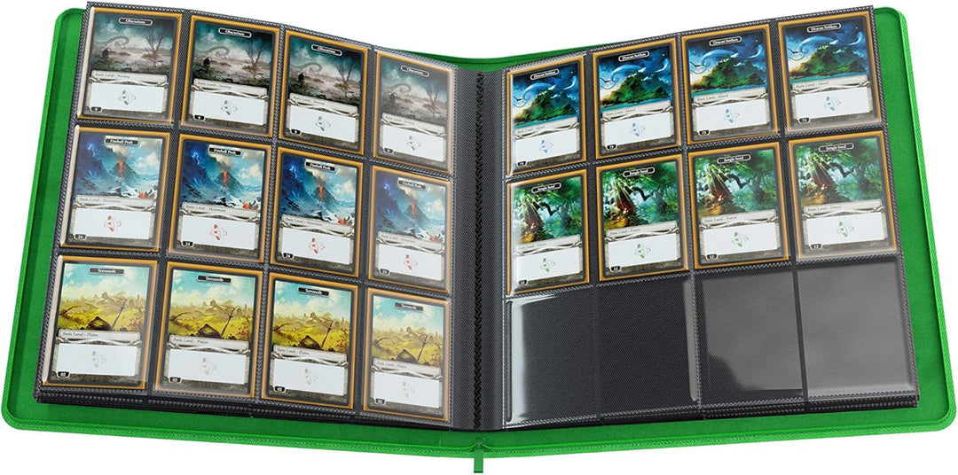 Gamegenic Zip-Up Album 24-Pocket - Holds 480 Double-Sleeved Cards, Green