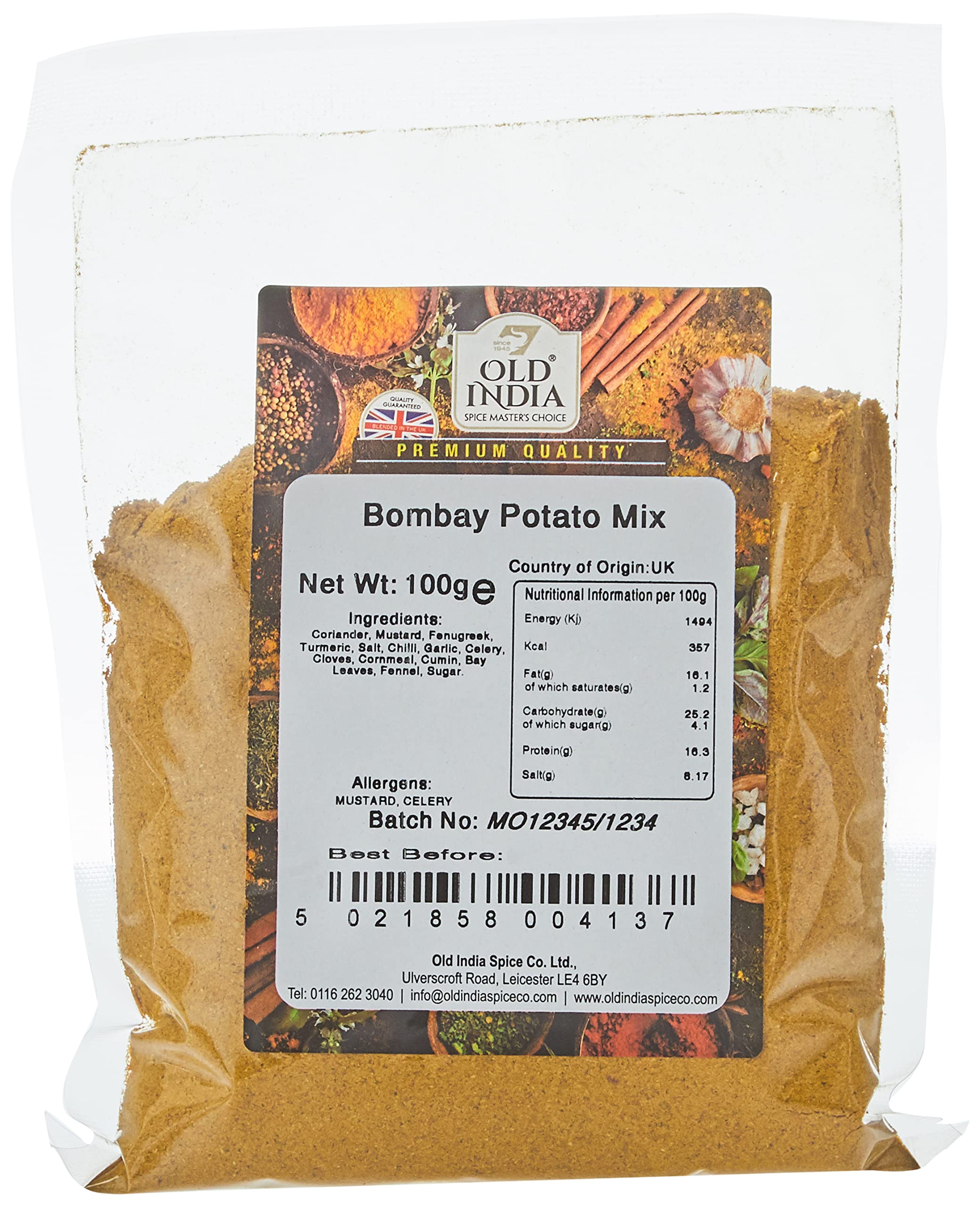 Old India Bombay Potato Mix - Indian Seasoning | 100g Natural Spice Blend