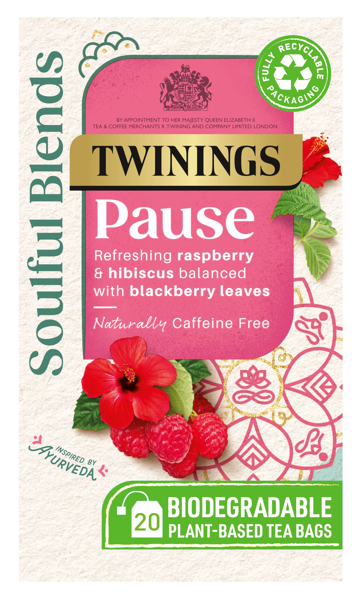 Twinings Soulful Blends Pause Herbal Tea - Refreshing Raspberry & Hibiscus | 20 Count Teabags 1