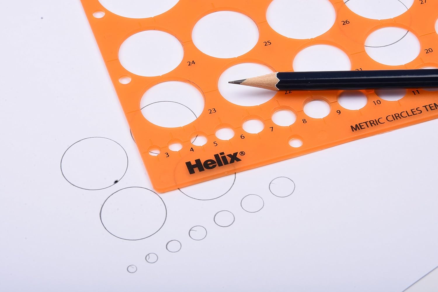 Helix Circle Stencil Template, Translucent Orange 5