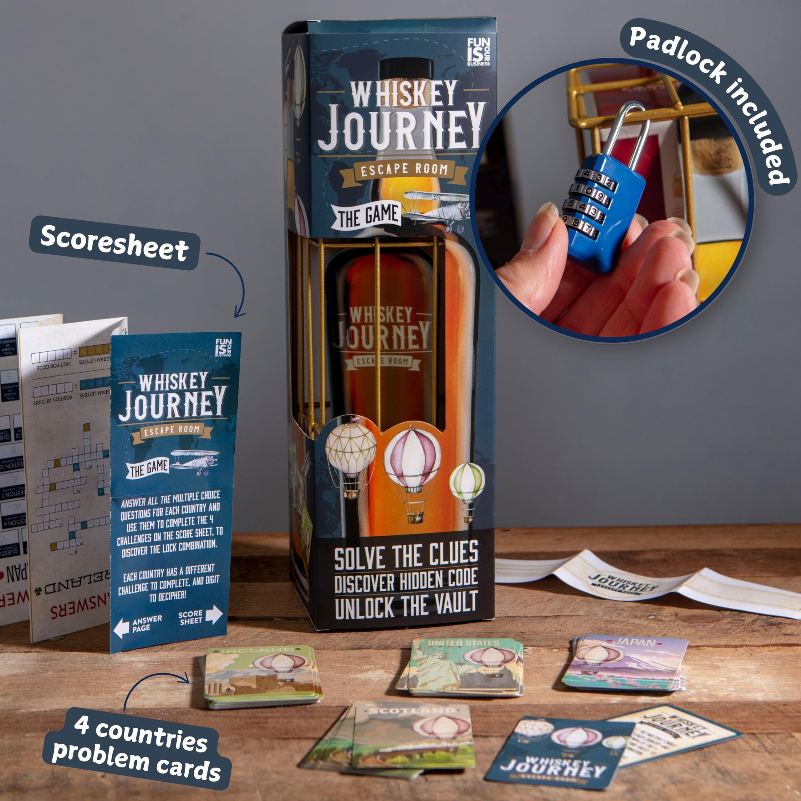 Boxer Gifts Whiskey Escape Room Game for Adults - Puzzle Challenge Gift for Whisky Lovers 4