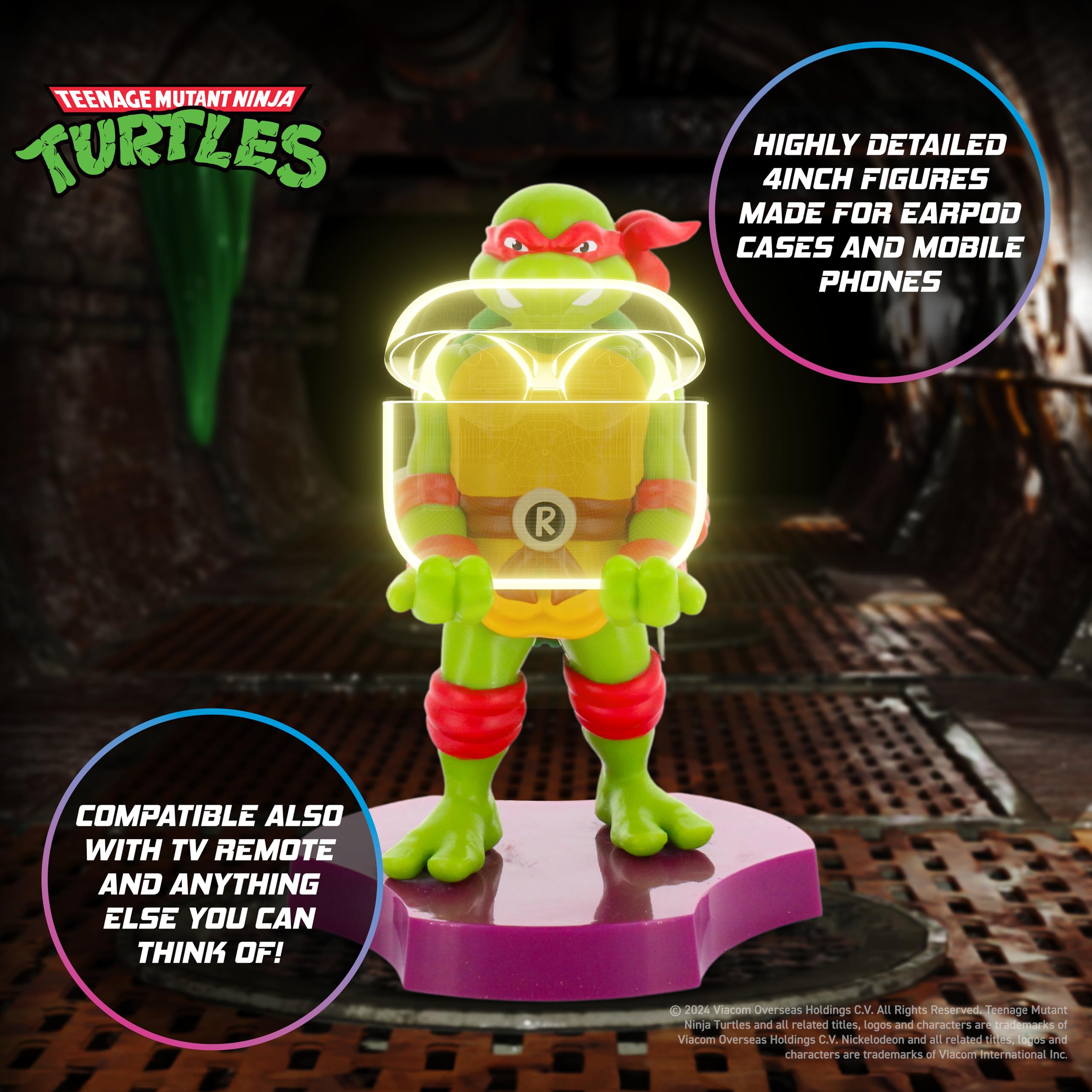 Teenage Mutant Ninja Turtles Raphael Mini Tech Holder - Cable Guys Minis Phone & Earbuds Stand 13