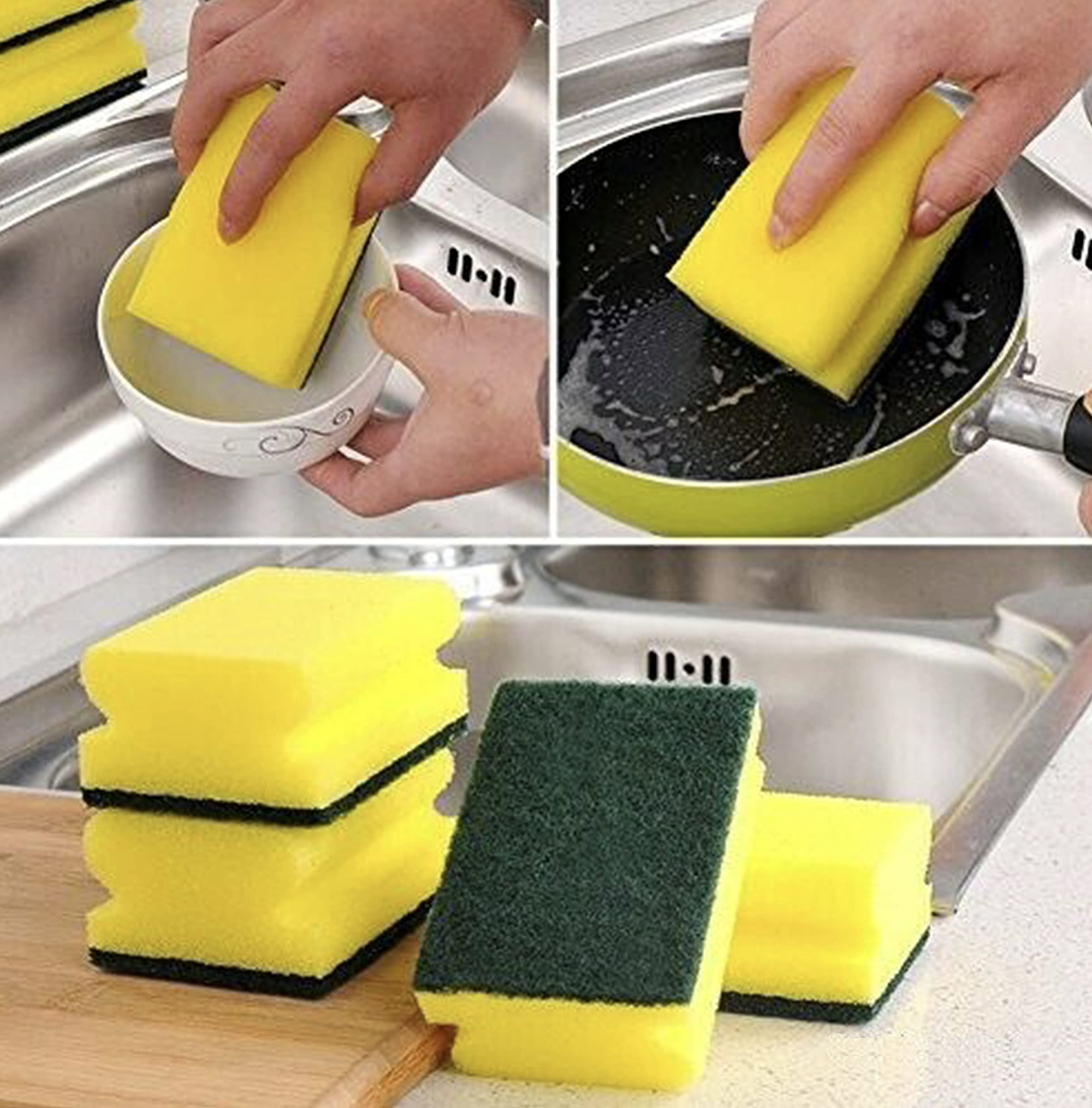 HomeSmith Heavy Duty Scrub Sponge - Dual-Sided Dishwashing & Cleaning | 10 Pack 2
