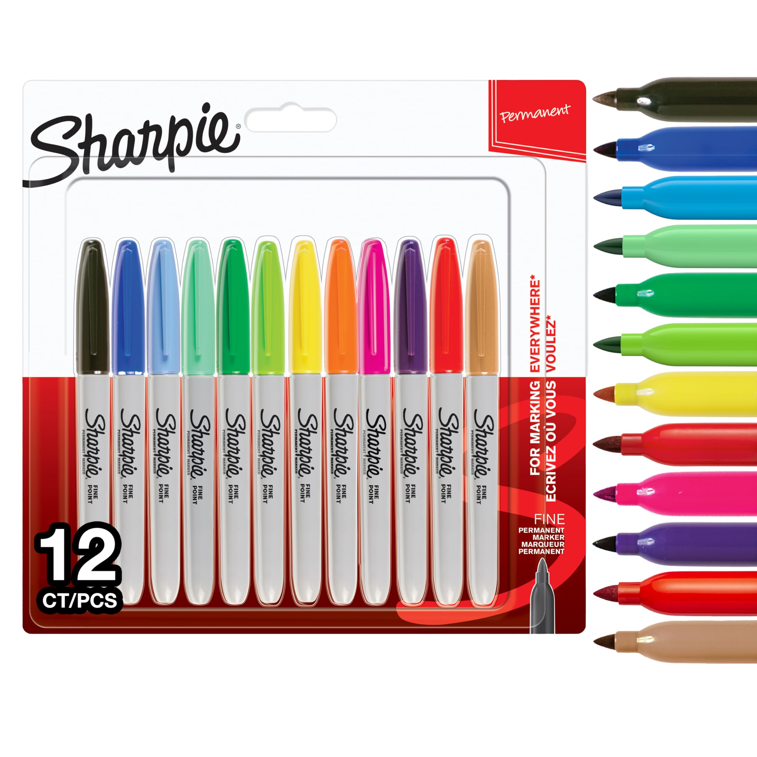 Sharpie Permanent Markers - Fine Point | Assorted Fun Colours | 12 Count 1