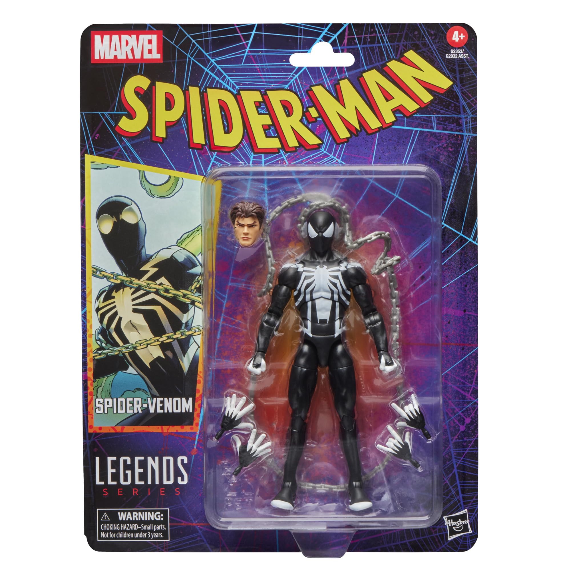 Hasbro Marvel Legends Spider-Man (Spider-Venom) Action Figure - 6 Inch, Retro Cardback 1
