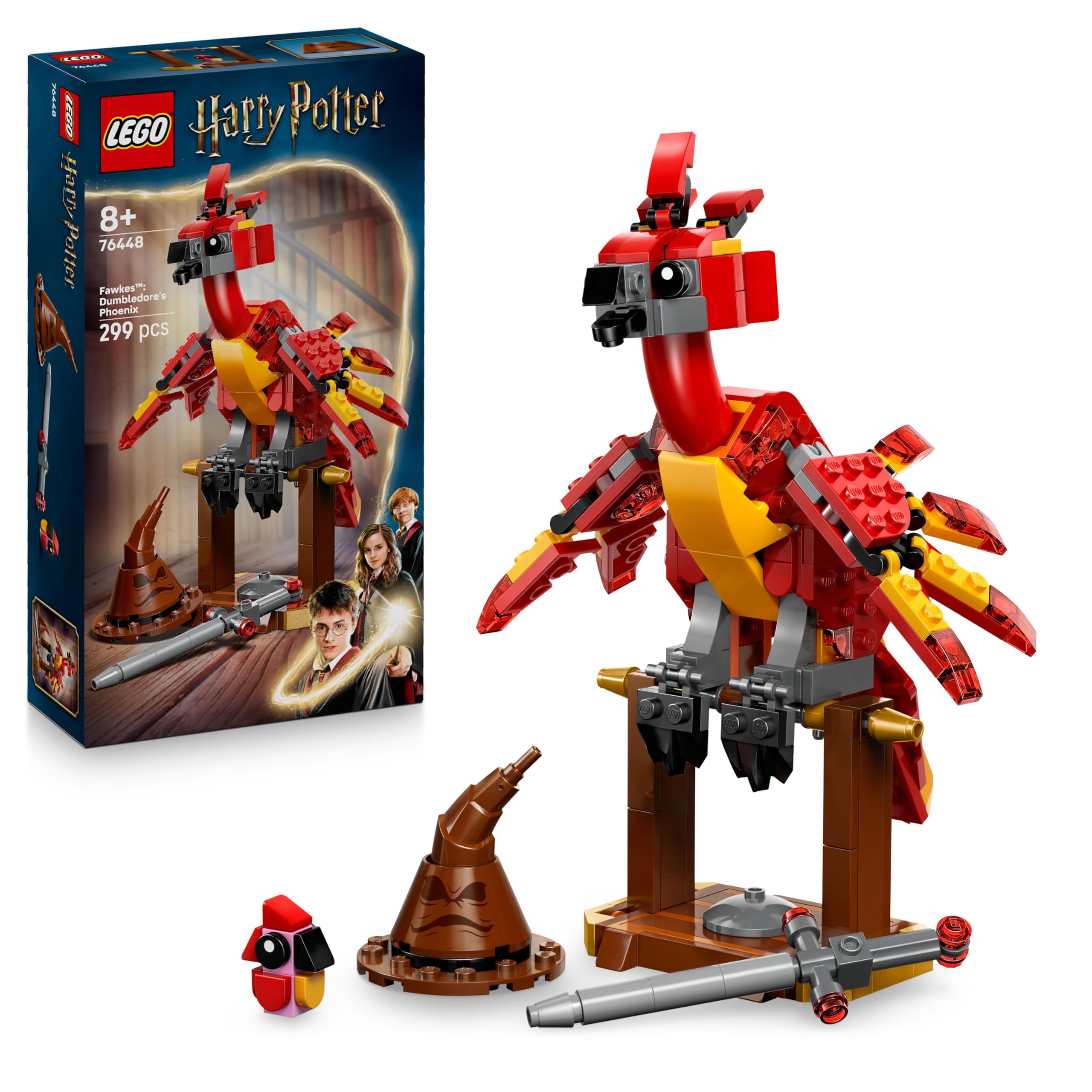 LEGO Harry Potter 76448 Fawkes: Dumbledore’s Phoenix Buildable Figure - 299-Piece Play & Display Set for Ages 8+ 1