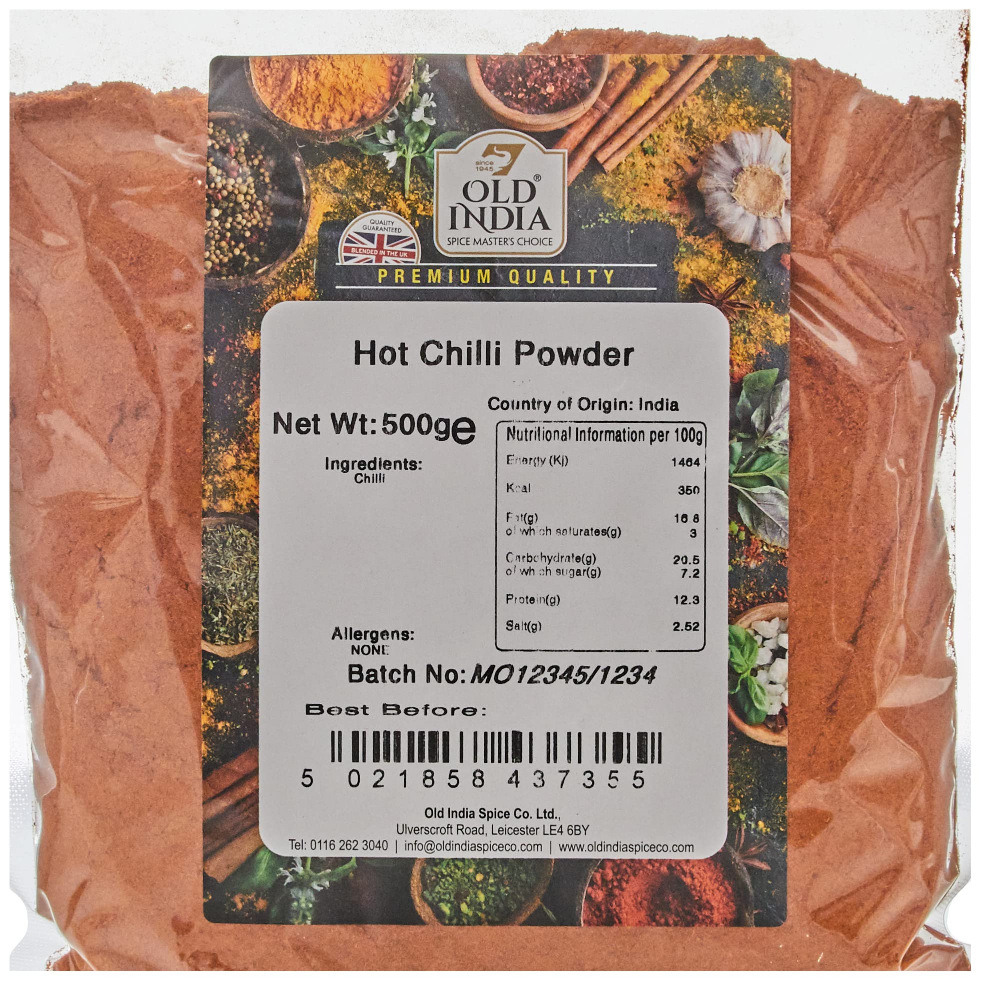 Old India Hot Chilli Powder - 100% Natural | 500g Pack