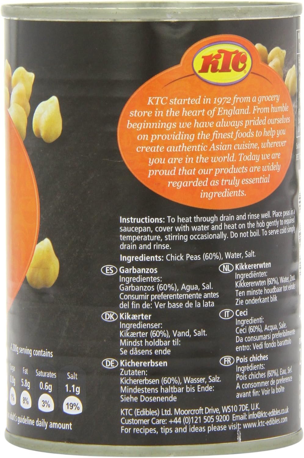 KTC - Chick Peas in Salted Water 400g
