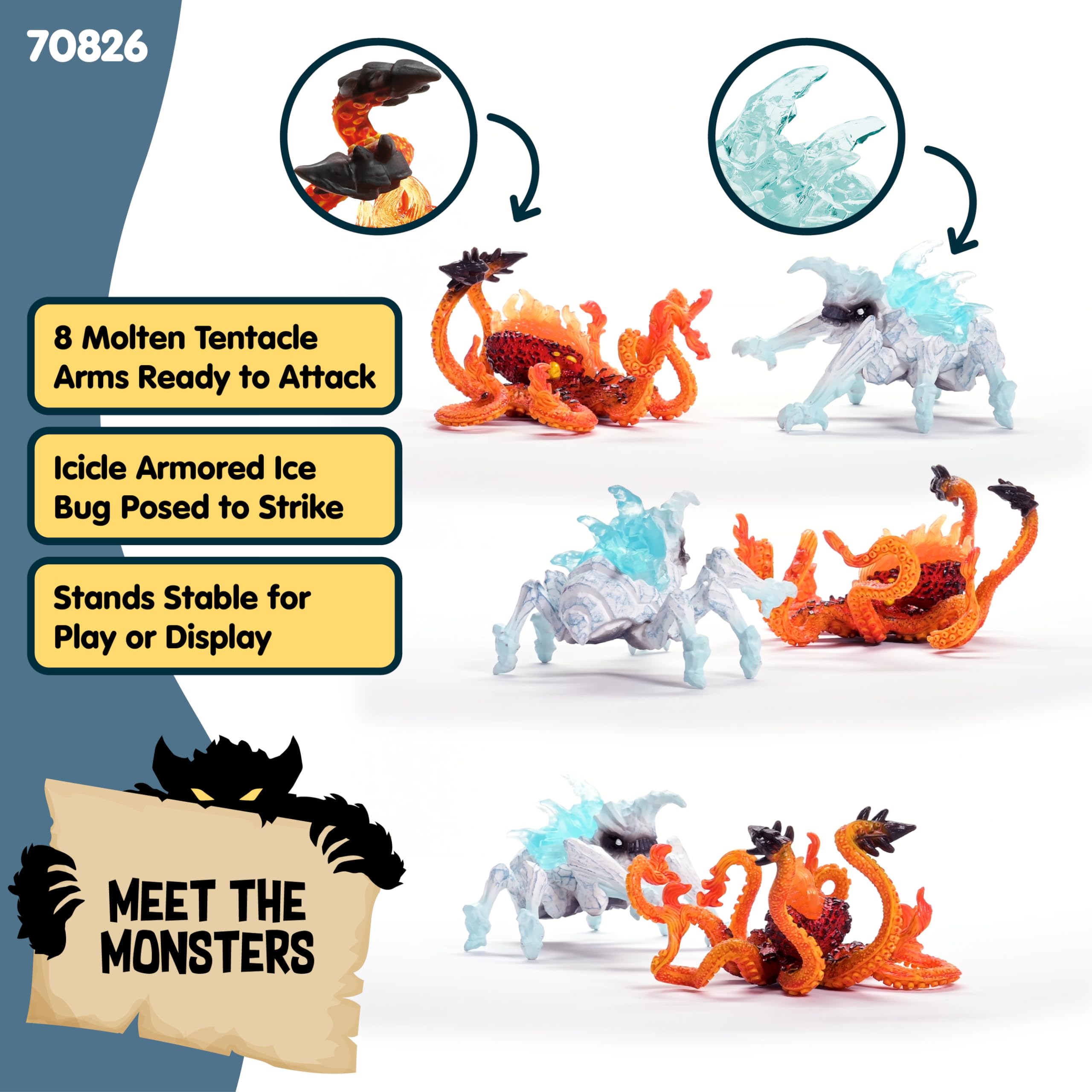 Schleich ELDRADOR CREATURES Ice Bug vs. Fire Kraken Figure Set | 18 cm | Ages 7+ 3