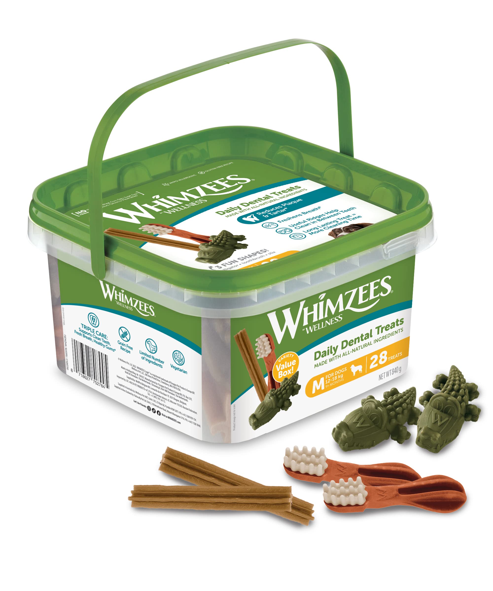 WHIMZEES Variety Box Dental Sticks for Medium Dogs | 28 Count | Low Calorie
