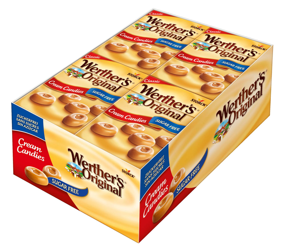 Werther's Original Sugar-Free Butter Caramel Candies, Gluten-Free & Vegetarian, 42 g Box (Pack of 20)