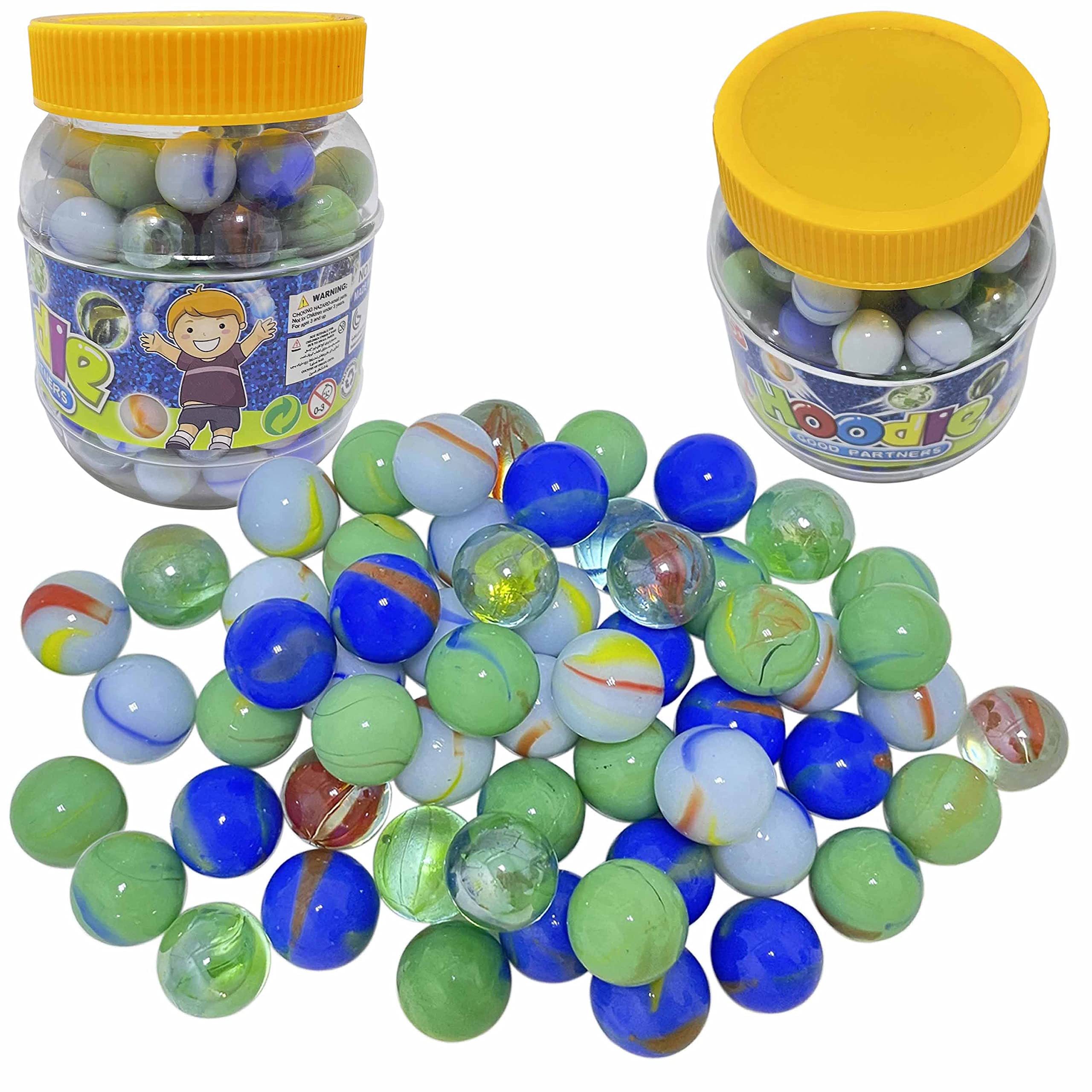 RAM ONLINE Ram © 100 X Glass Marbles Toy | 16mm Multicolor Beads | Ages 5+ 1