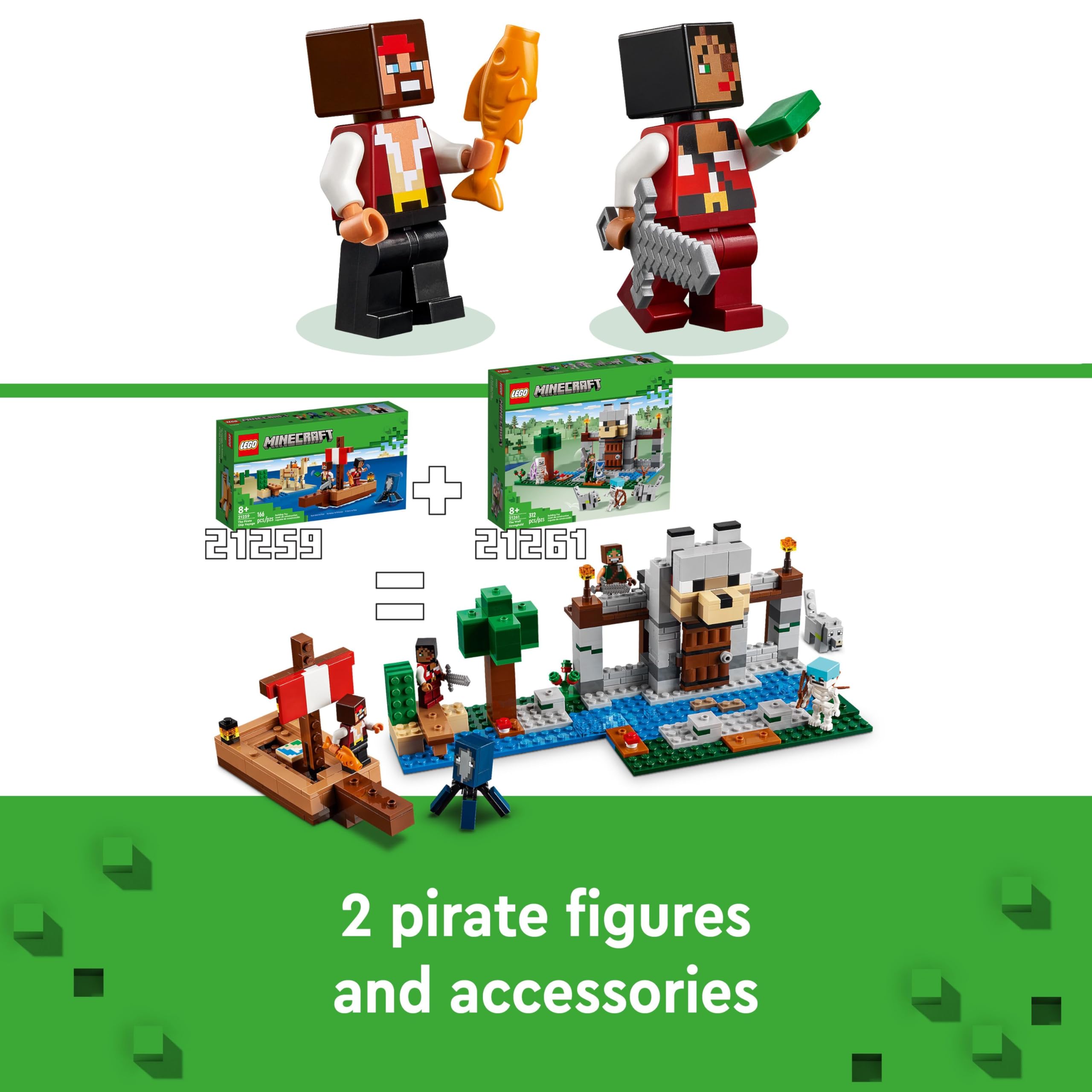 LEGO Minecraft The Pirate Ship Voyage - Building Set with Pirate Figures & Camel for Ages 8+ 14