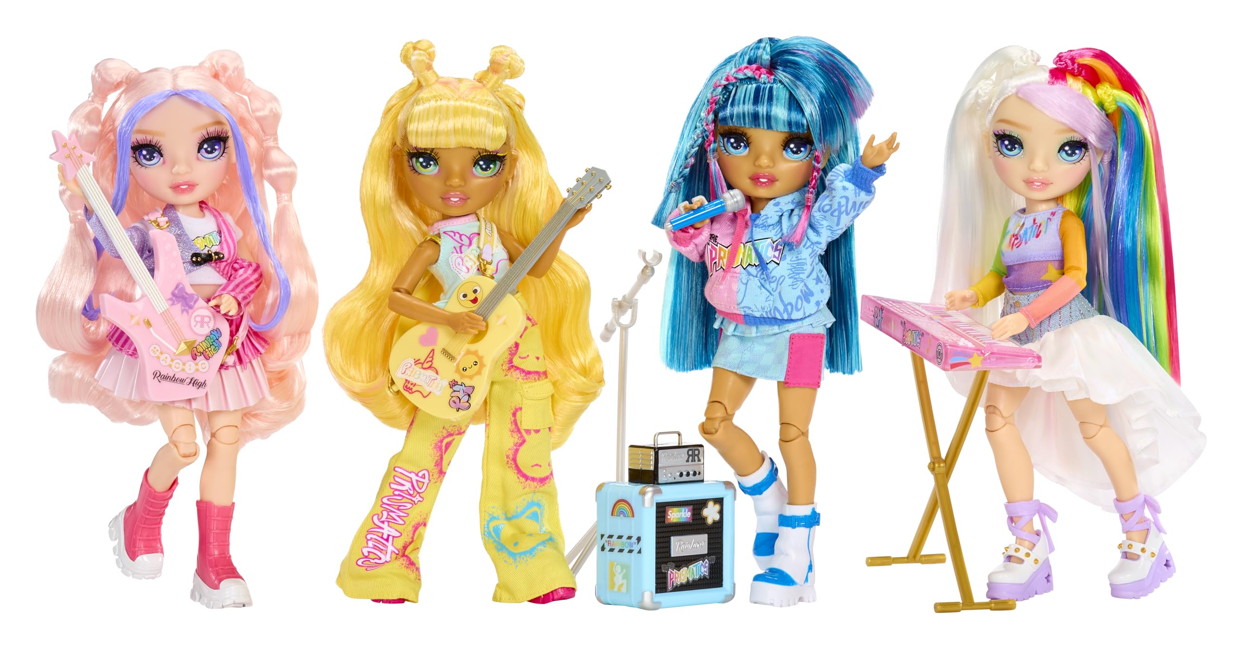 Rainbow High Junior High Rock Band - Bella Pink 23cm Fashion Doll with Bass Guitar & Stickers 9