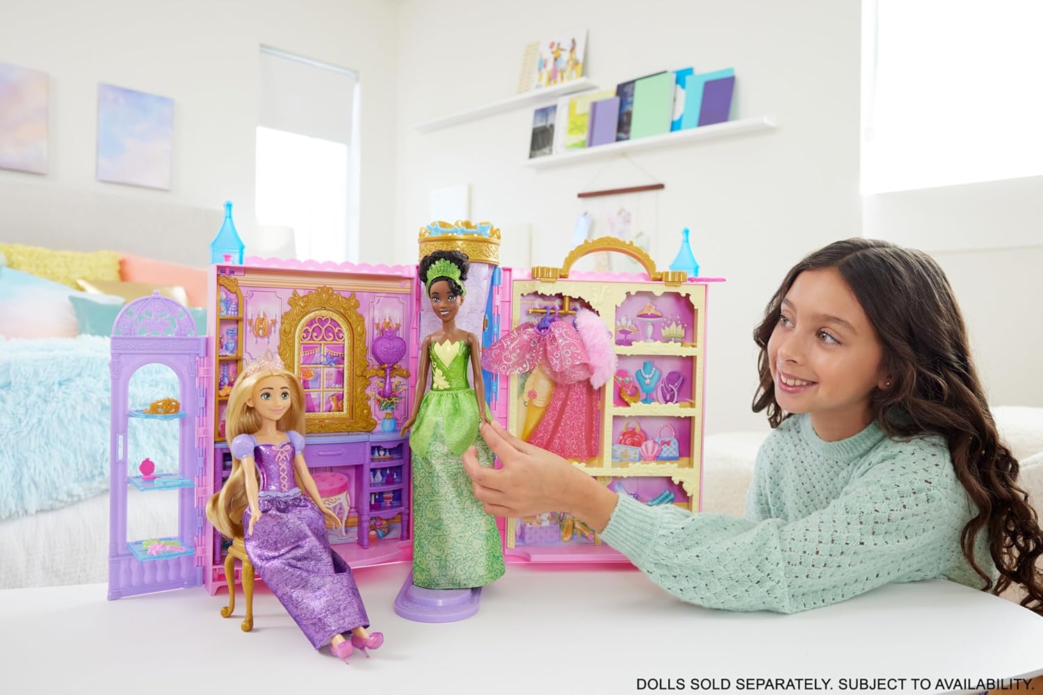 Mattel Disney Princess Closet Playset - 2 Fashions, 25 Accessories, Vanity & Runway 5