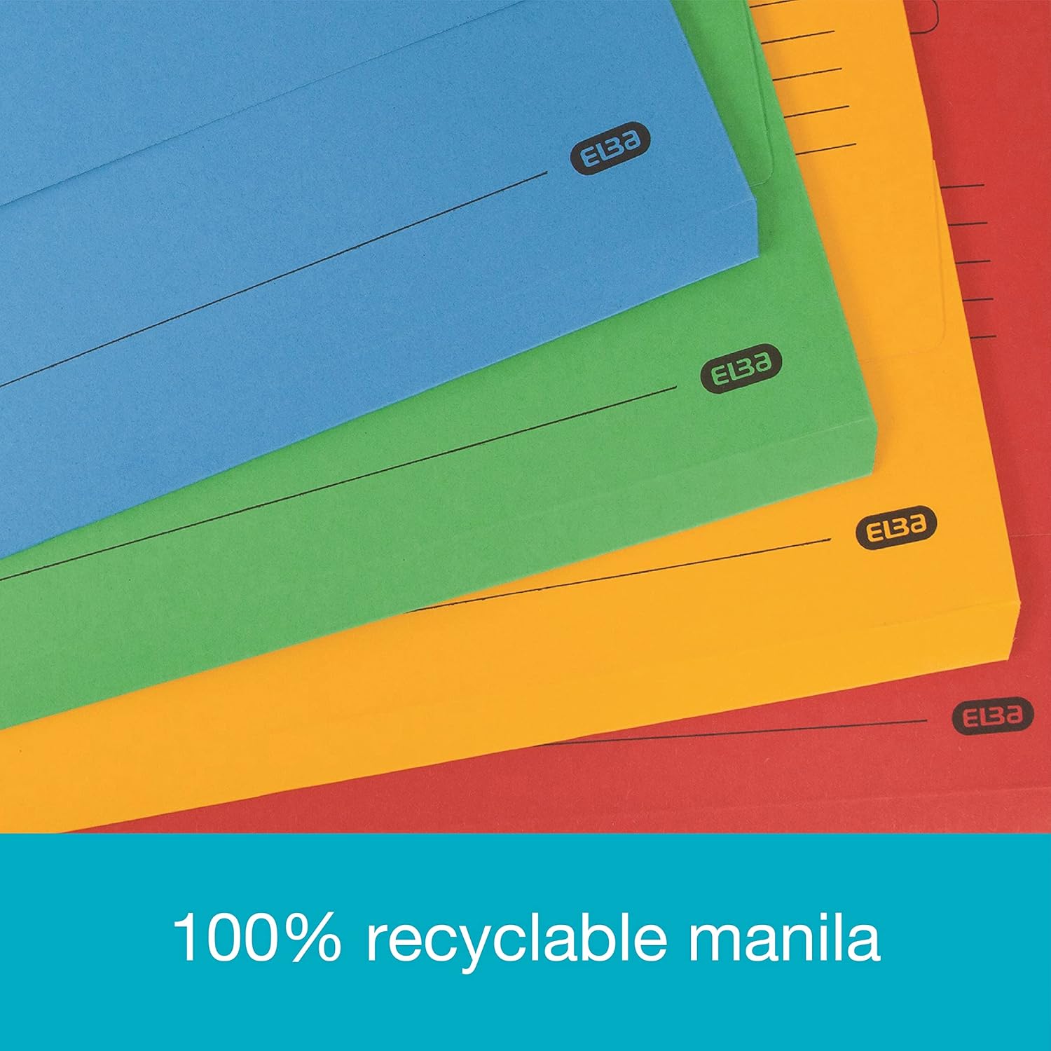 Elba Foolscap Document Wallet, Assorted Colours, Pack of 10 Folders 6