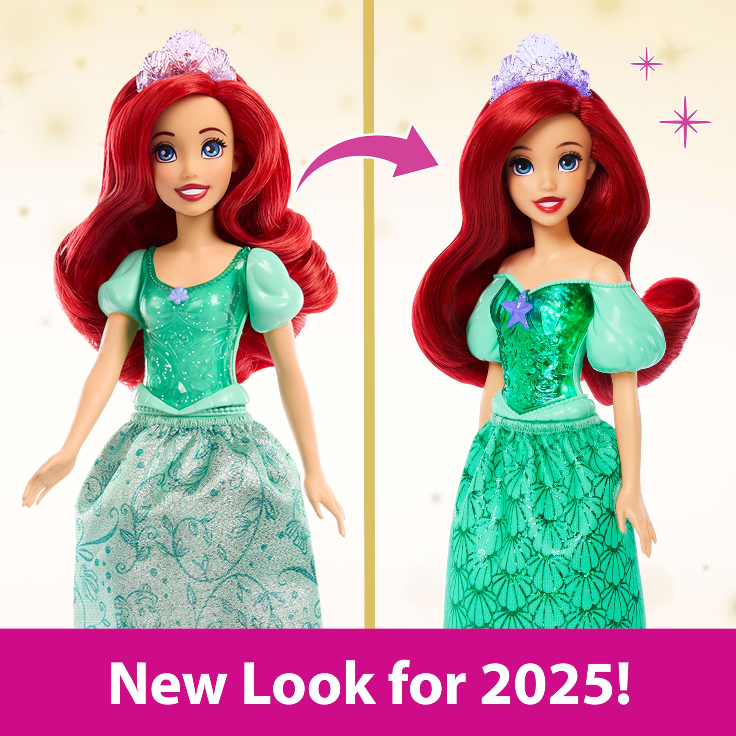 Mattel Disney Princess Ariel Posable Fashion Doll with Sparkling Clothing and Accessories HLW10 3