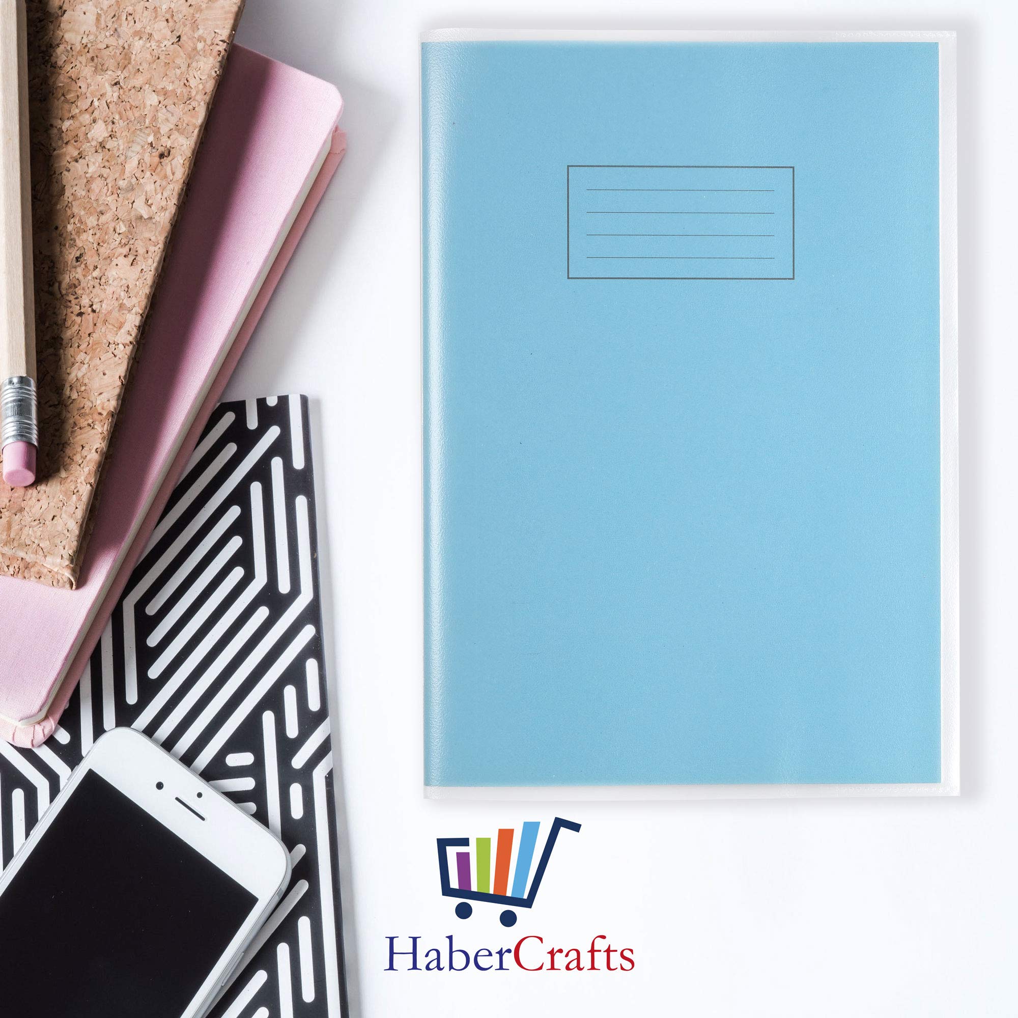 Habercrafts A4 Plastic Exercise Book Covers - Clear, 150 Micron Thickness | Pack of 3 5