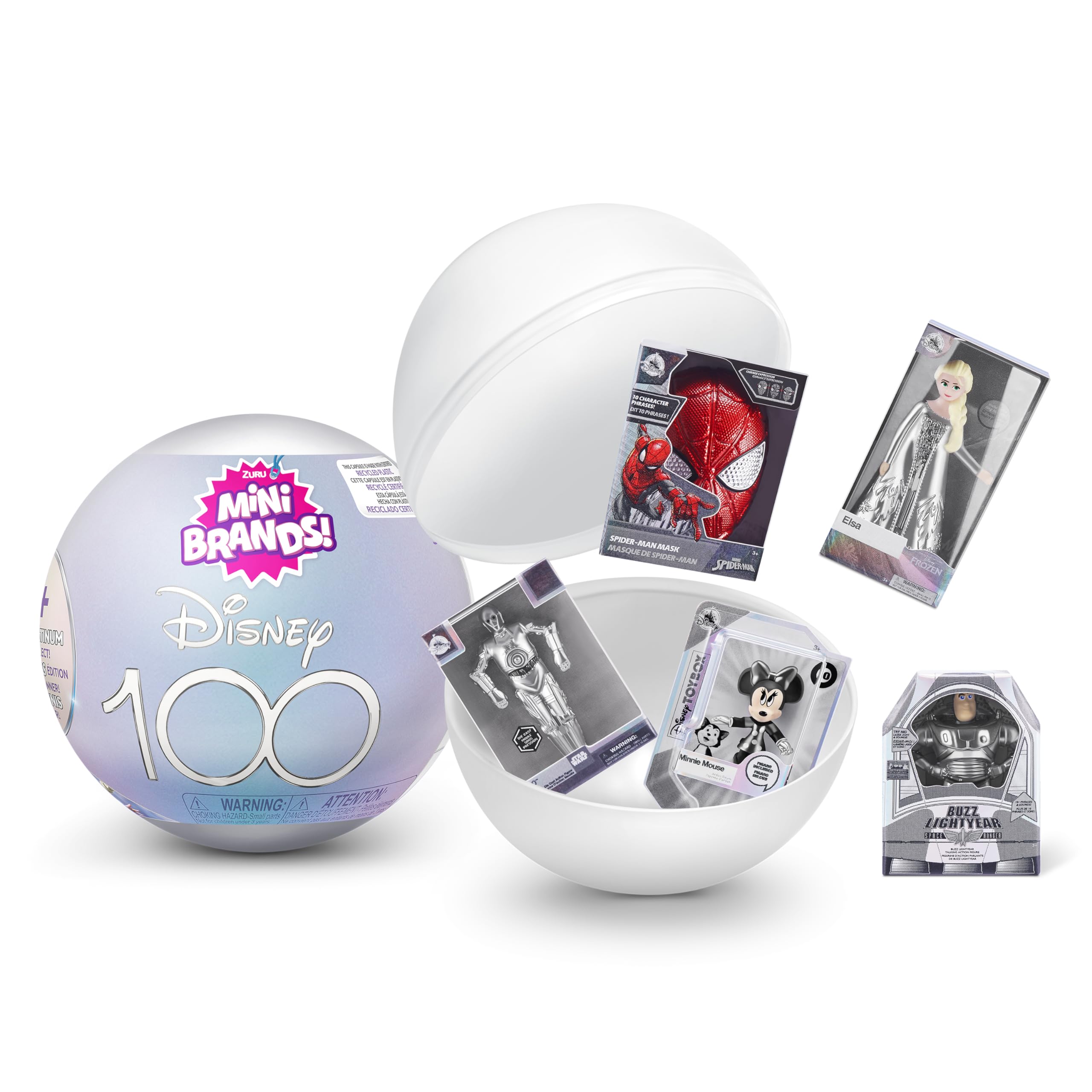 Mini Brands Disney Platinum Limited Edition - Mystery Capsule with 5 Surprise Minis, 100th Anniversary Collectible (1 Capsule) 1