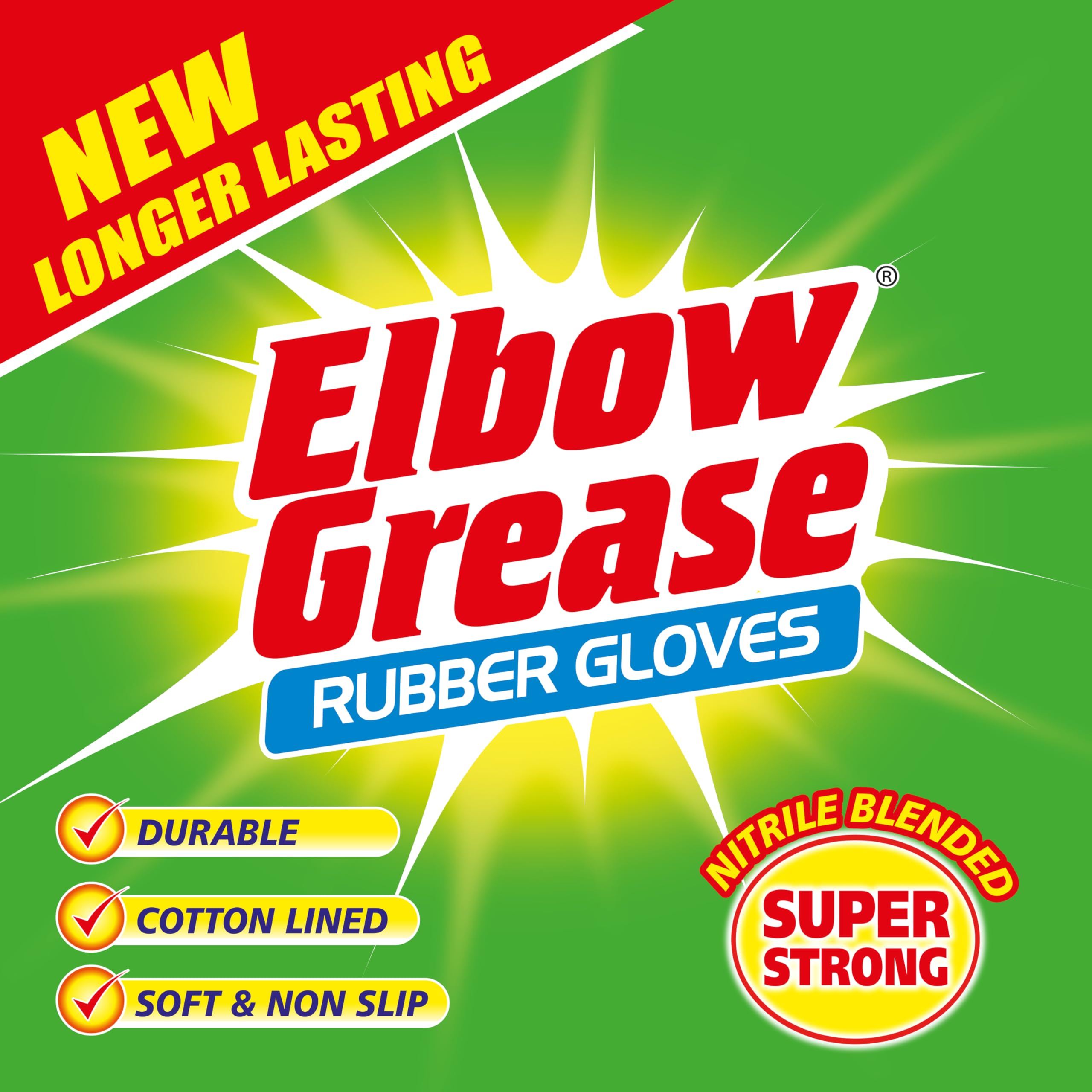 Elbow Grease Rubber Gloves - Super Strong & Durable | Cotton Lined | Size L (Pack of 1) 3