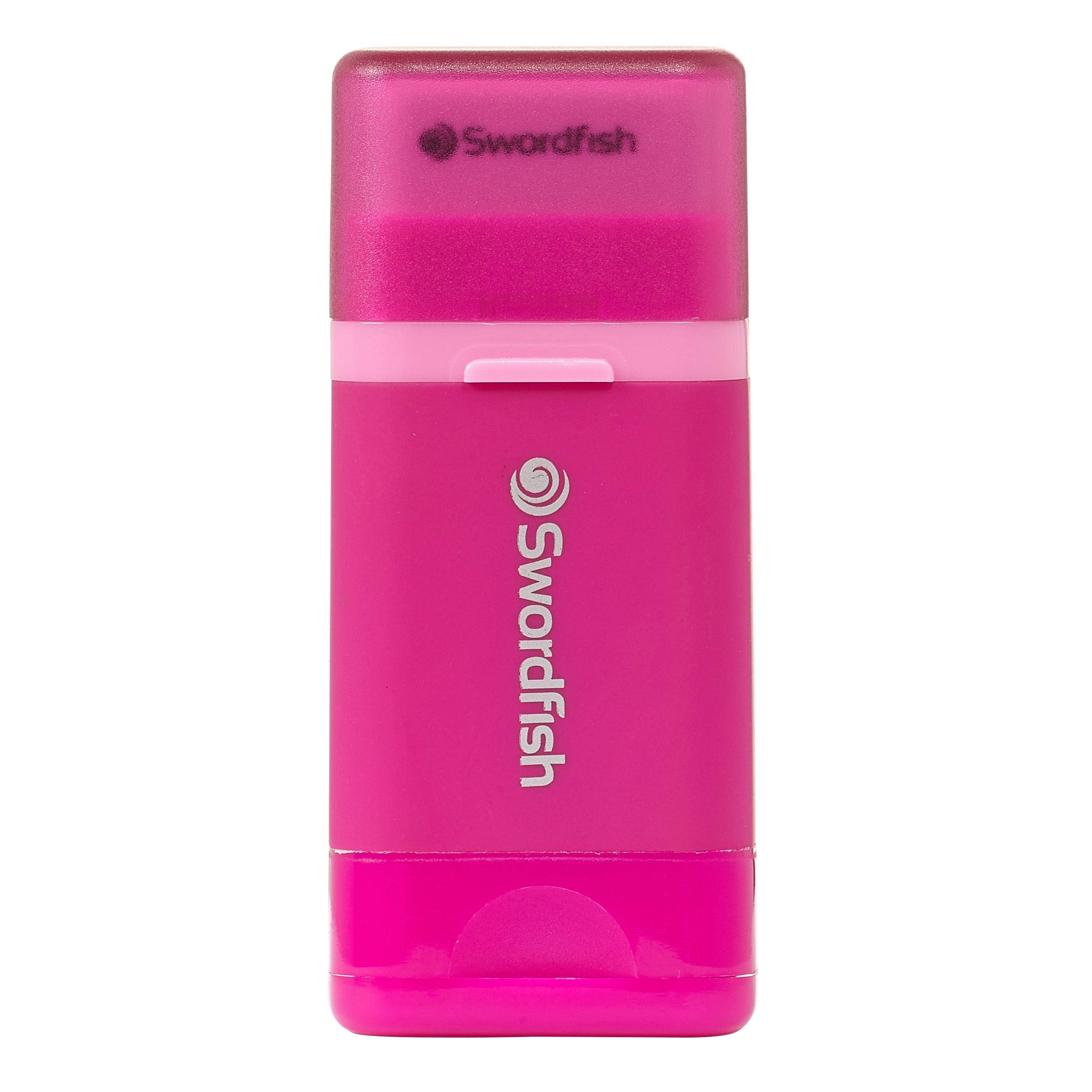Swordfish Combo Pencil Sharpener with Mess-Free Canister and Eraser | Pink | Pack of 1 6