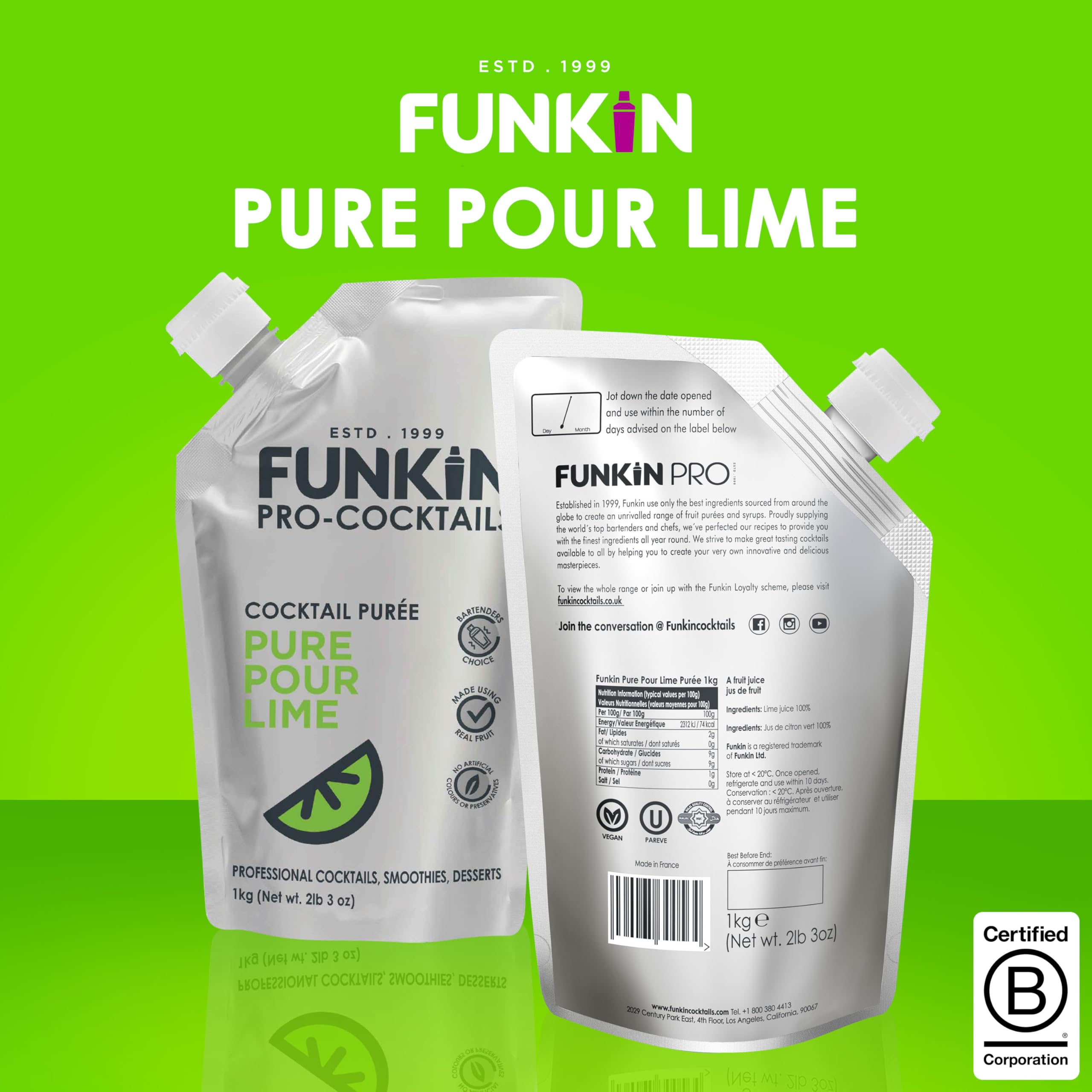 Funkin Pro Pure Lime Juice für Cocktails, Kochen &amp; Backen, echter Fruchtsaft 8