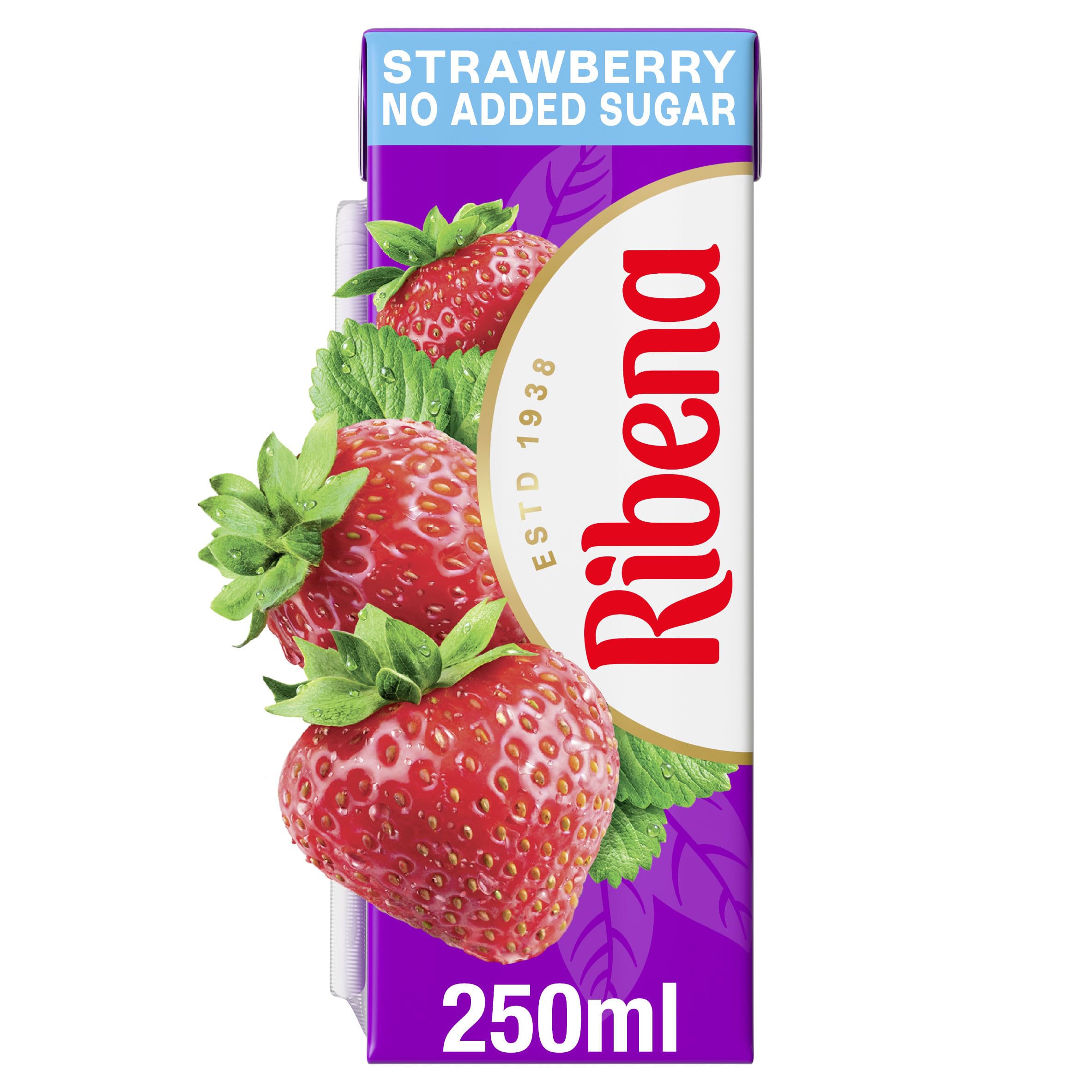 Ribena - Erdbeer-Saftgetränk ohne Zuckerzusatz, Multipack, 6 x 250 ml 6