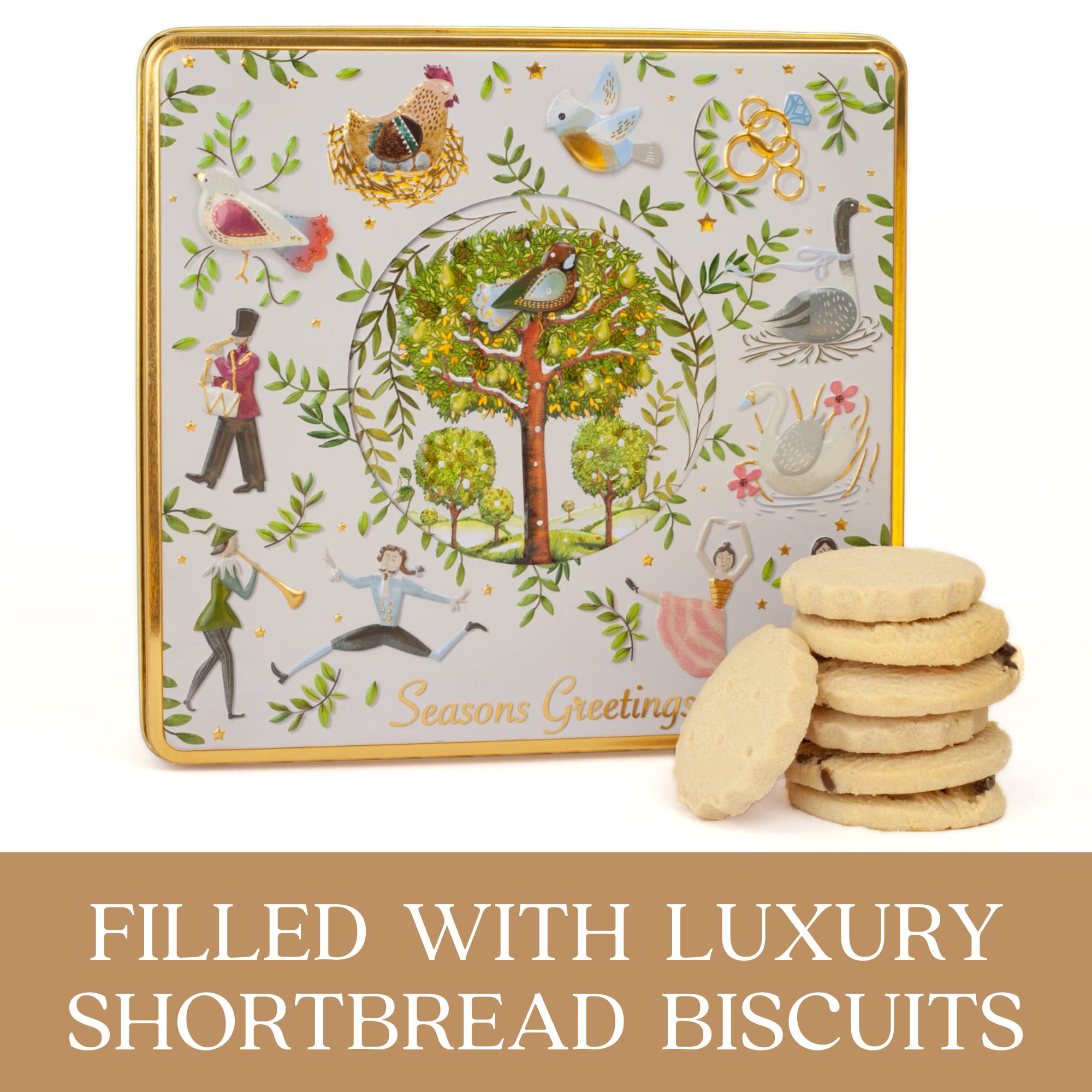 The Silver Crane Co. - 12 Days of Christmas Biscuits Tin Scottish Shortbread Gift Set 8