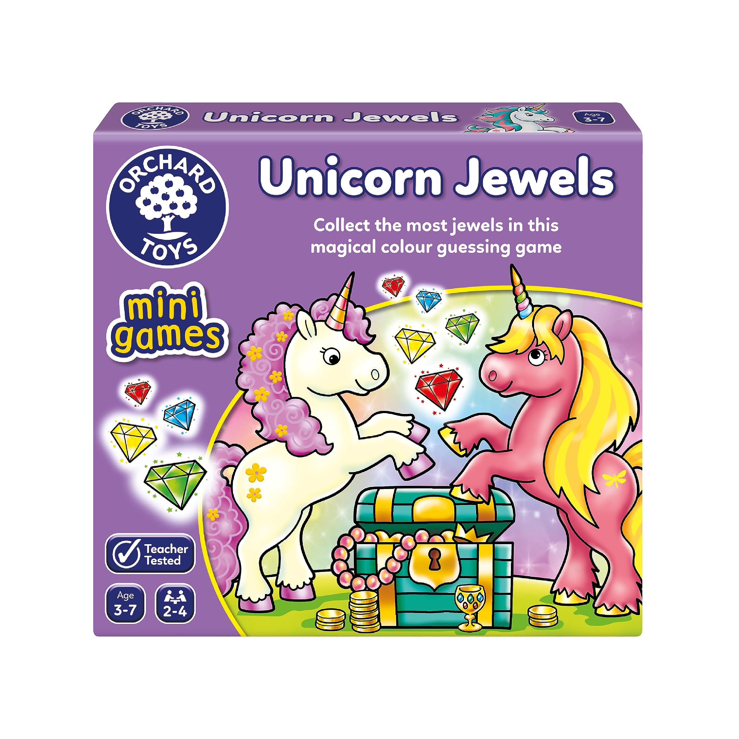 Orchard Toys Einhorn-Juwelen-Farbenzuordnungsspiel – Mini-Brettspiel für Kinder
