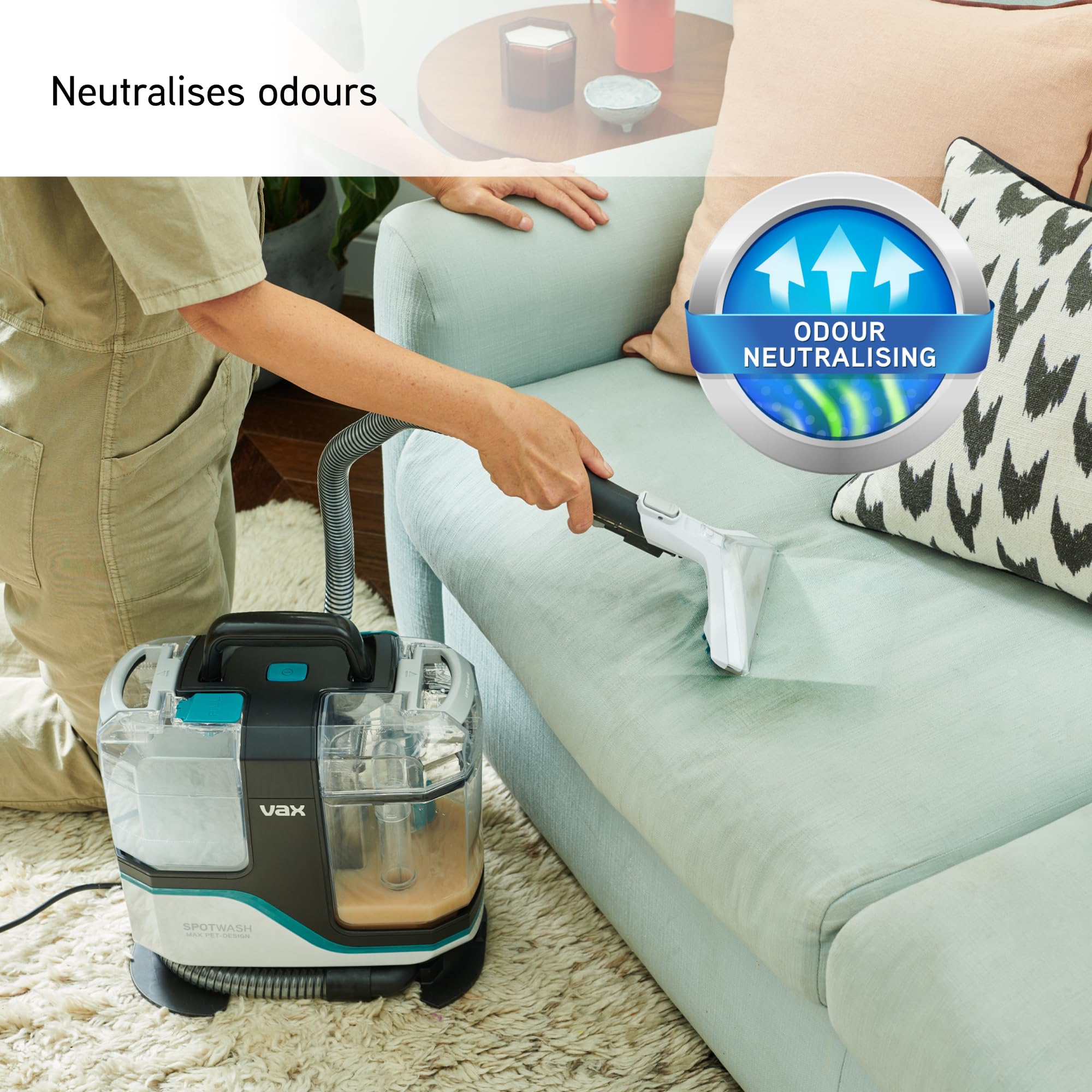 Vax SpotWash Antibacterial Carpet Cleaner Solution - 1L | Kills 99.9% Bacteria | Citrus Burst Scent 4