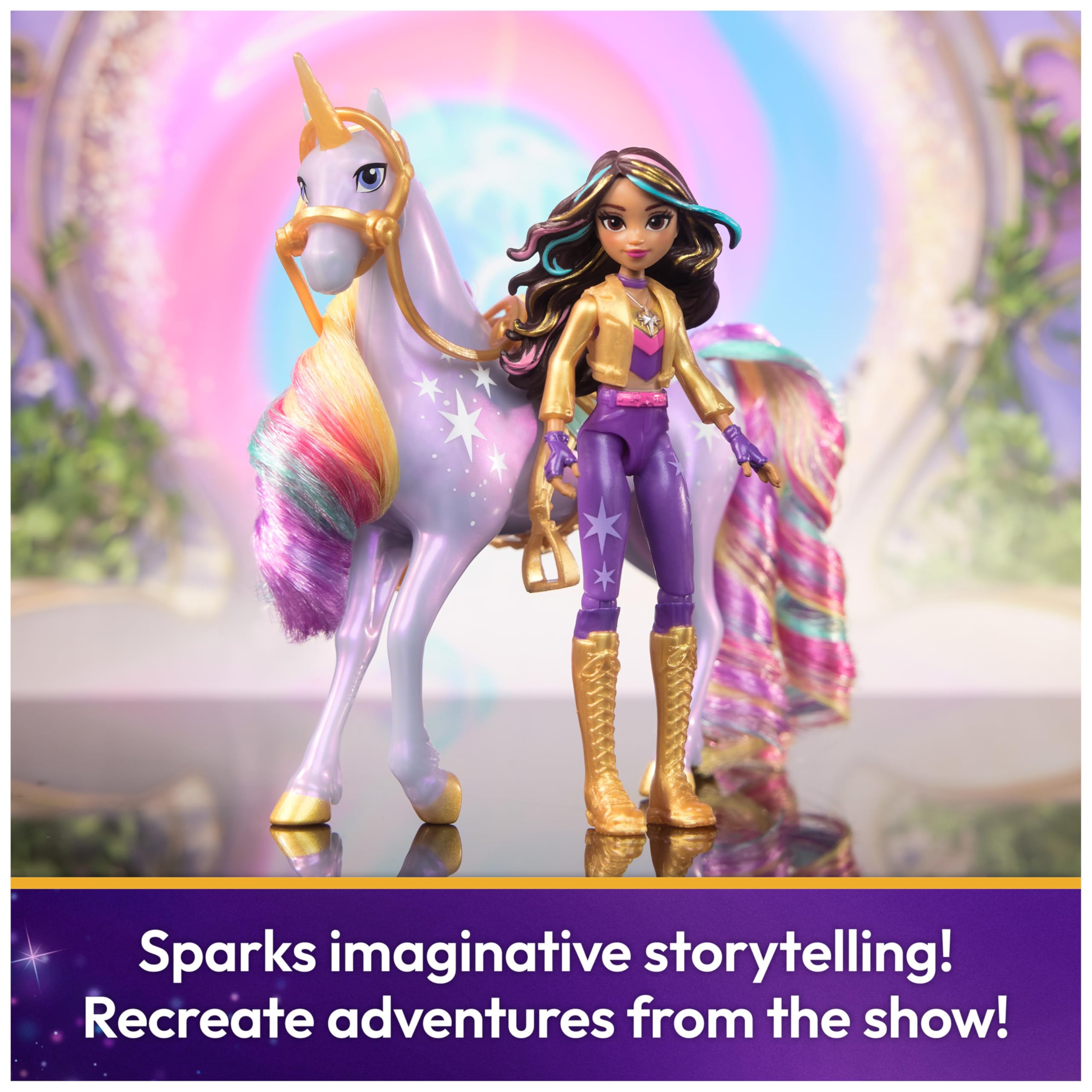 Unicorn Academy Sophia & Wildstar Playset with 2 Riding Accessories and Hair Styling Tool | Ages 4+ 5