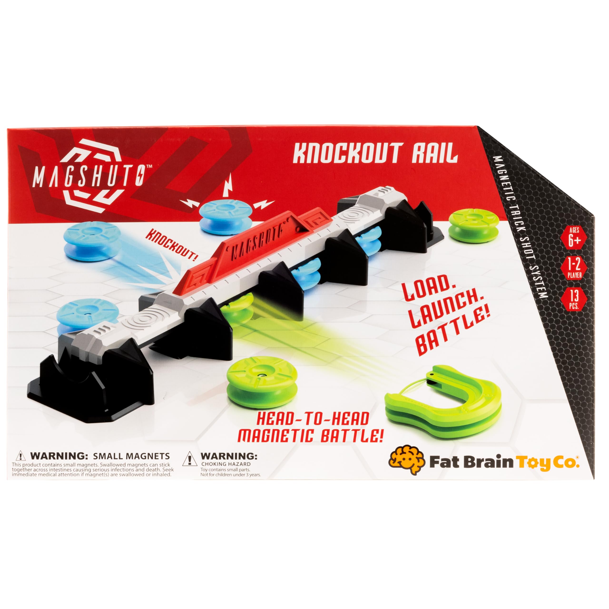Fat Brain Toys Magshuto Knockout Rail Head-to-Head Launcher Game 15