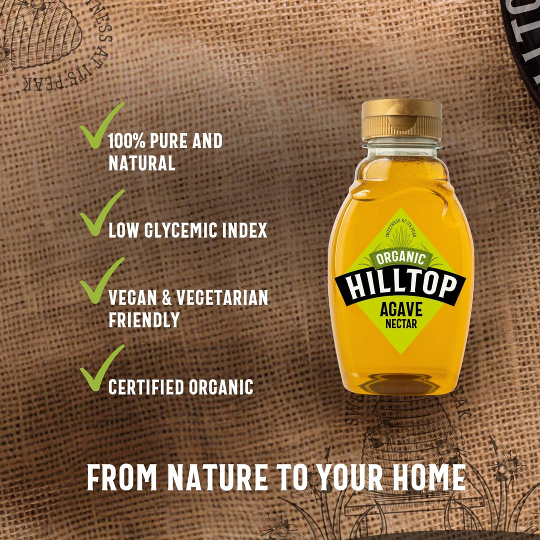 Hilltop Honey - Organic Agave Nectar Squeezy Bottle 330g